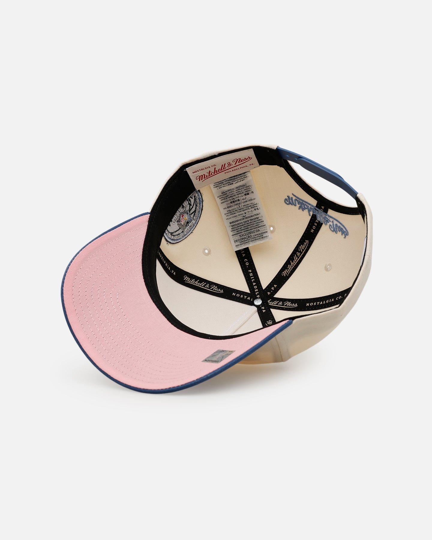 Mitchell & Ness Minnesota Timberwolves 'Pink Team Logo' Pro Pinch Snapback Off White