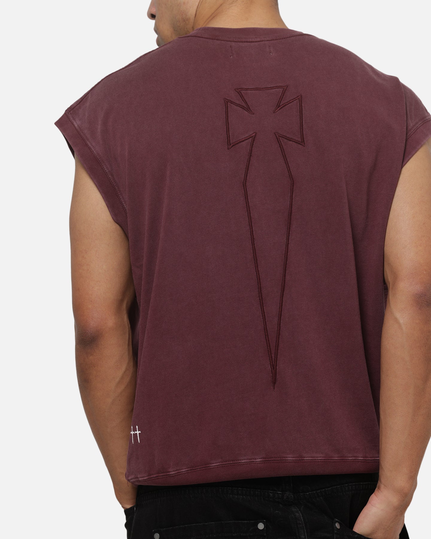 Saint Morta Athletc Cut Off Sweat T-Shirt Pigment Washed