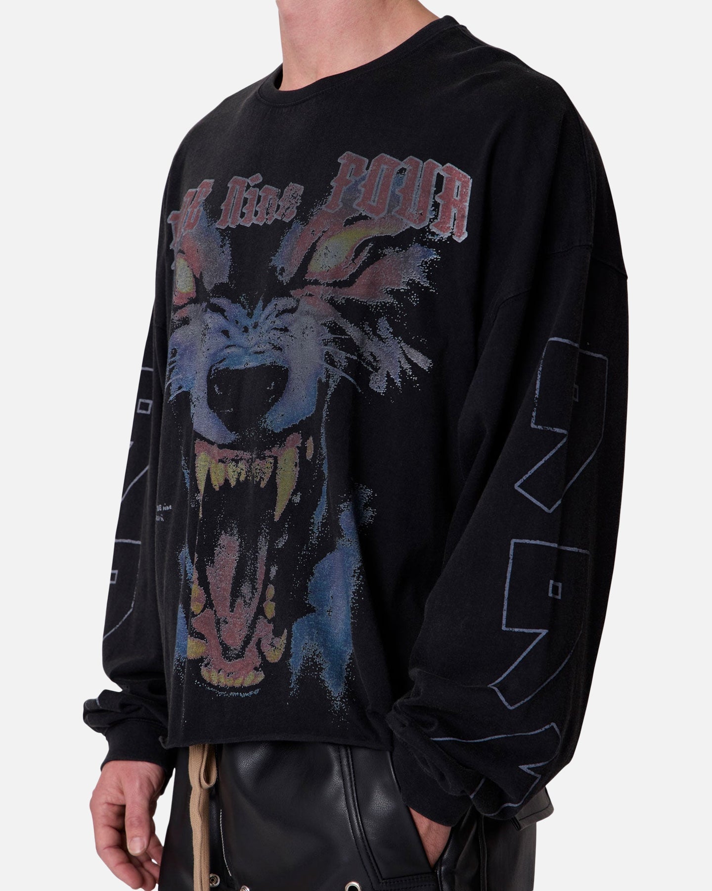 MNML 994 Wolf Long Sleeve T-Shirt Black