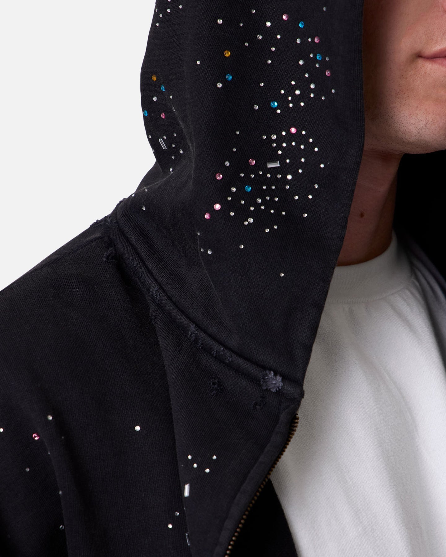 MNML Crystal Hoodie Washed Black