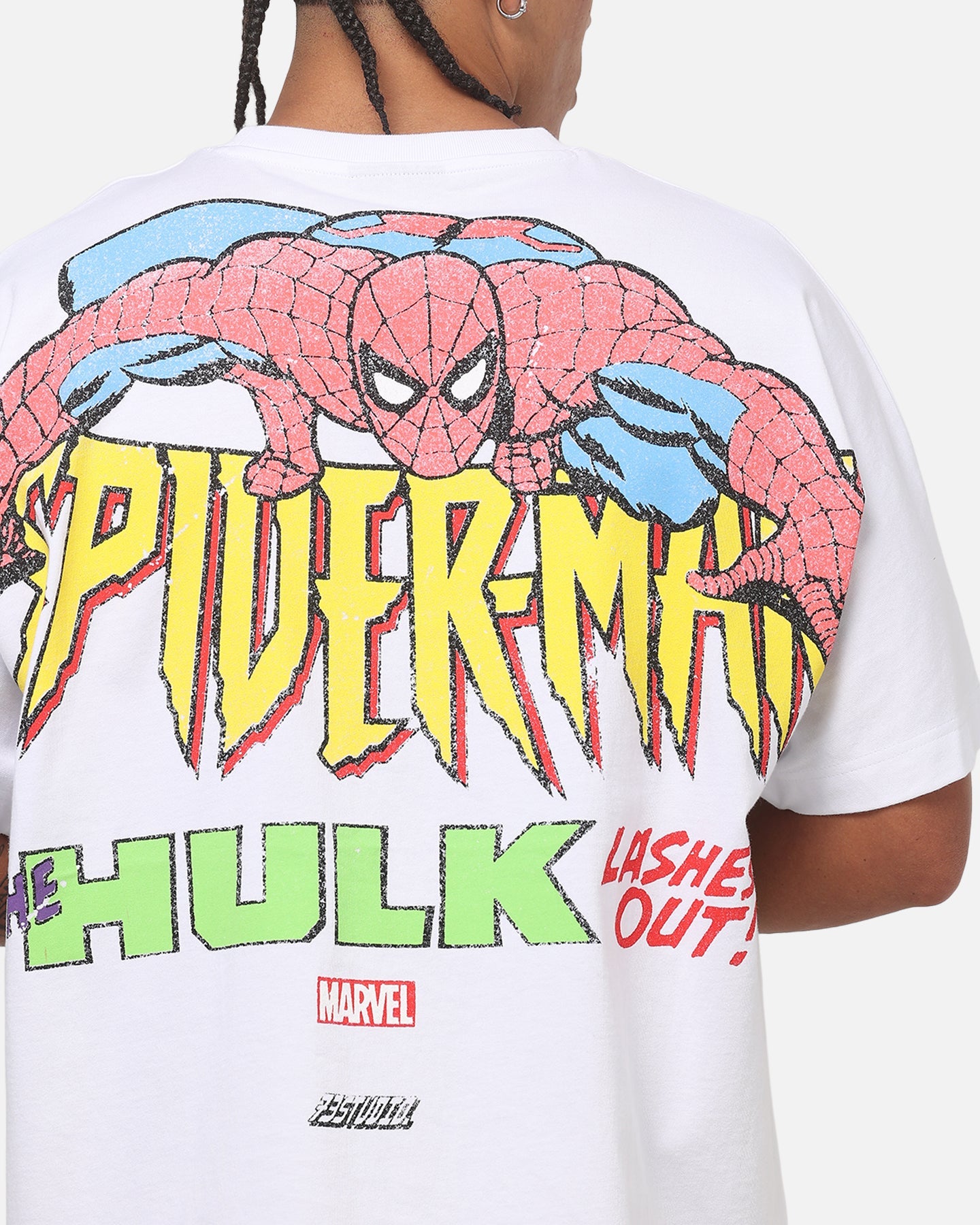 73Studio Marvel The Hulk Lashes Out All Over Print T-Shirt White
