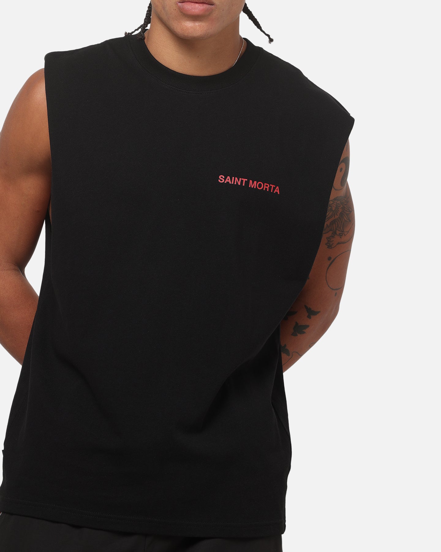 Saint Morta Exodus Oversized Muscle T-Shirt Black