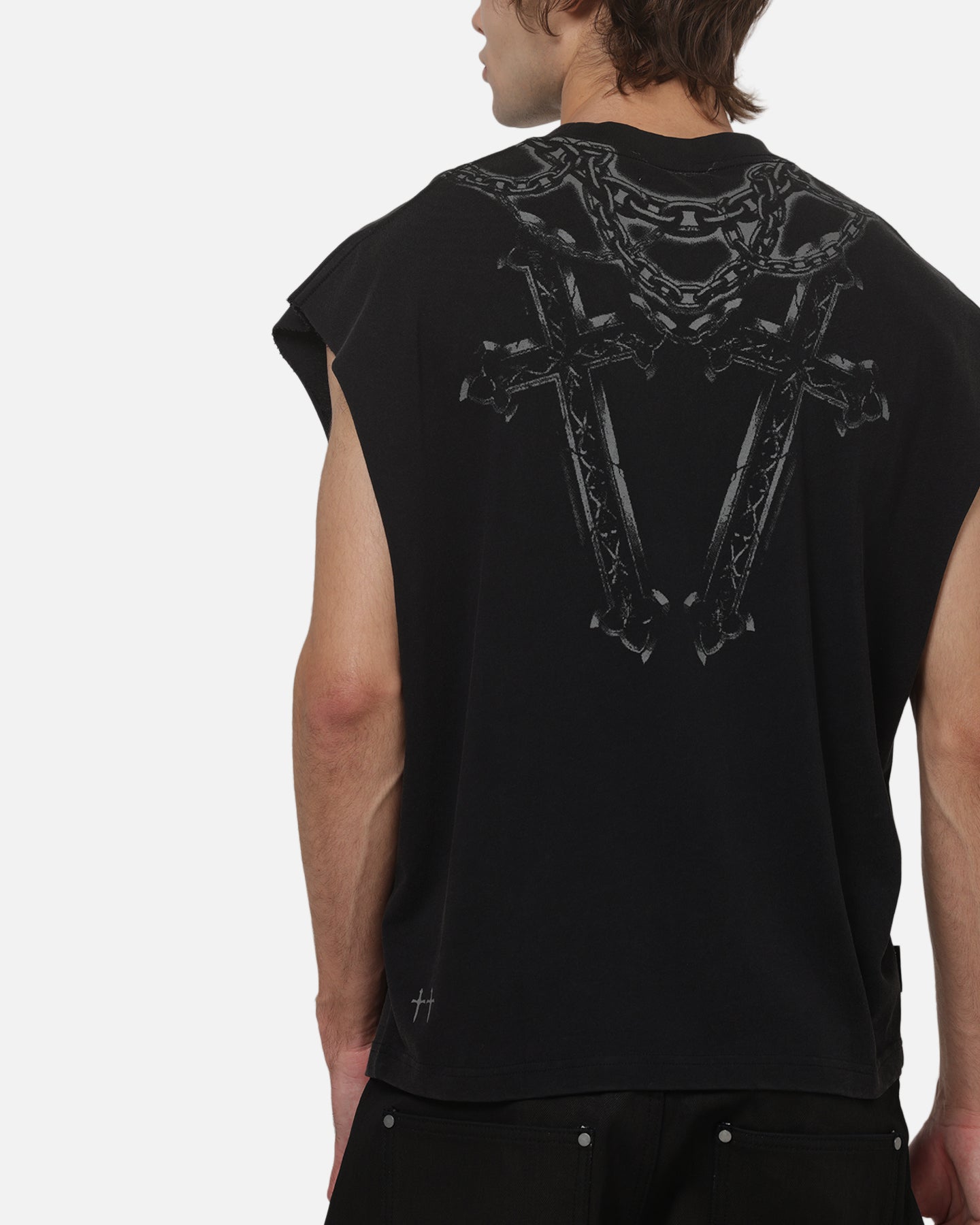 Saint Morta Renaissance Muscle T-Shirt Washed Black