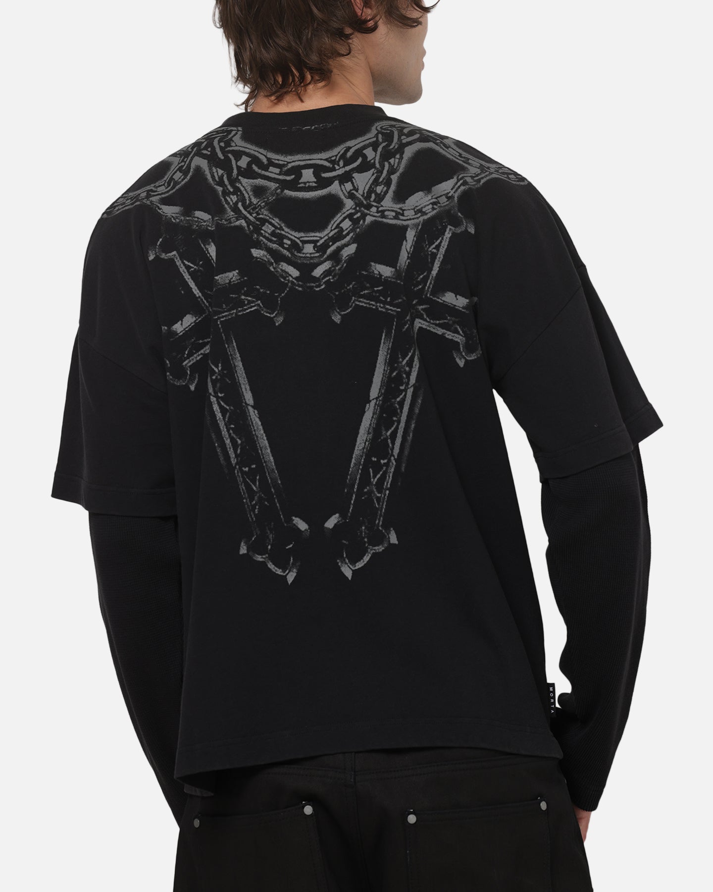 Saint Morta Renaissance Layered Long Sleeve T-Shirt Washed Black