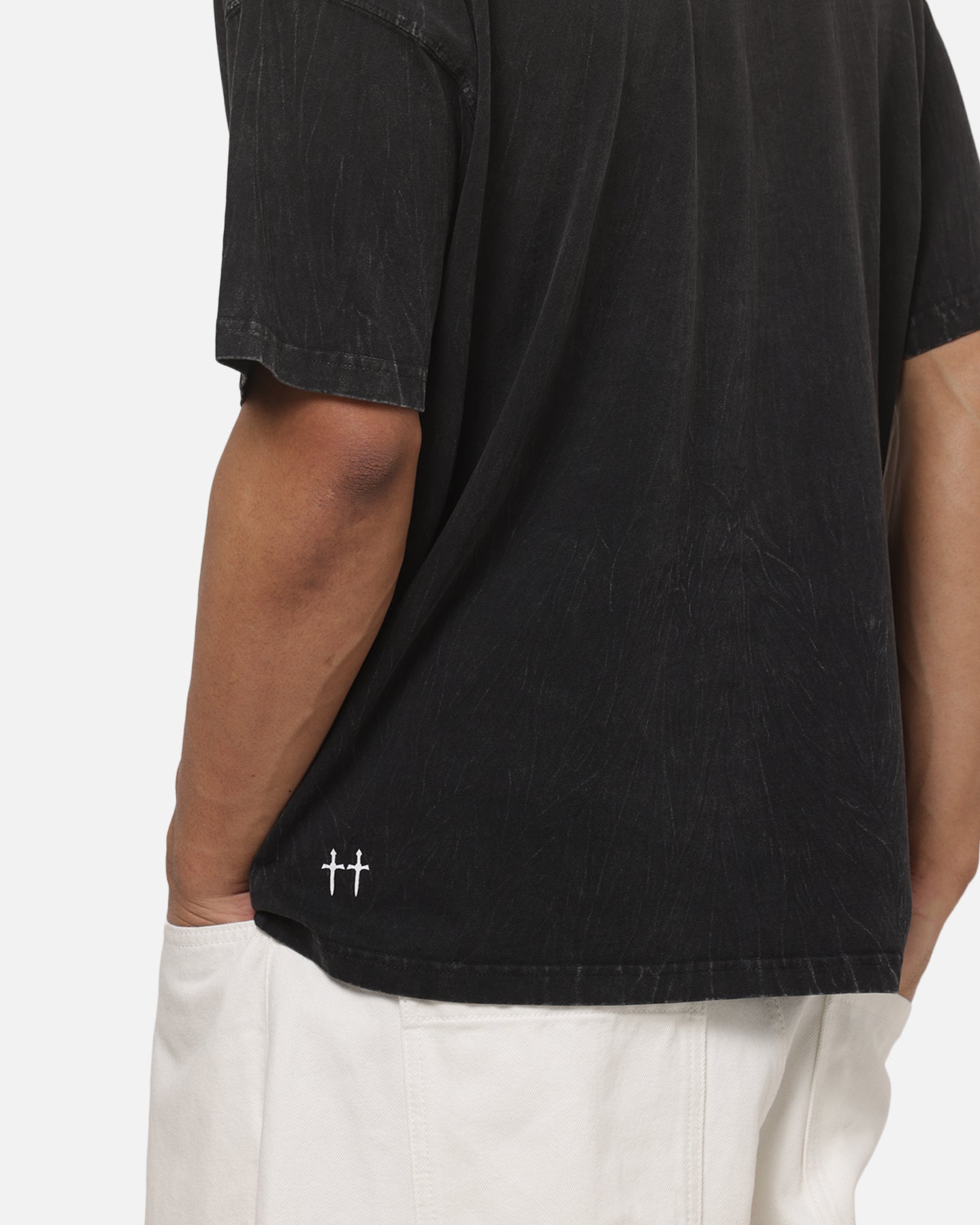 Saint Morta New Guard Boxy T-Shirt Black Tie Dye