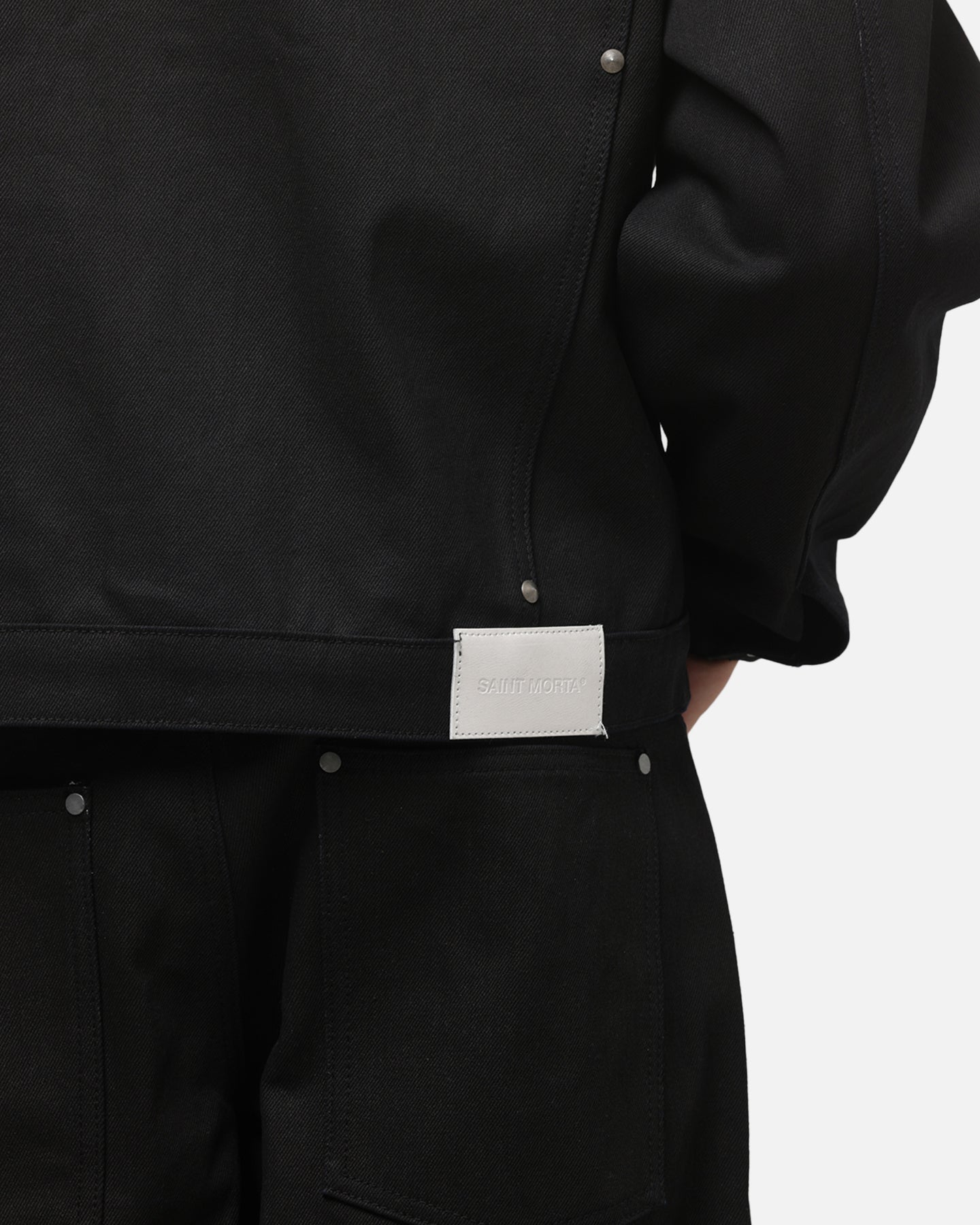 Saint Morta Crucible Trucker Denim Jacket Black Wax Indigo