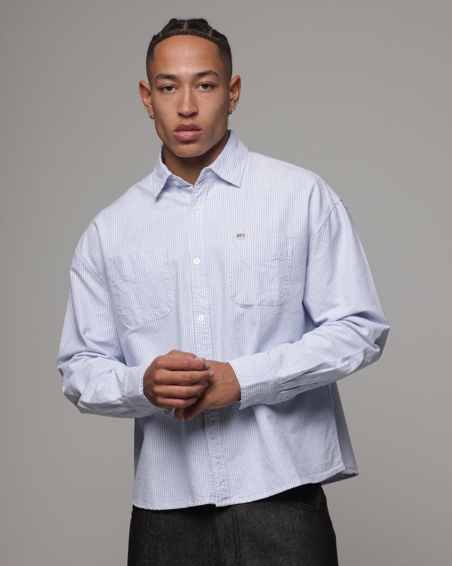 American Thrift Oxford Long Sleeve Shirt Blue Stripe
