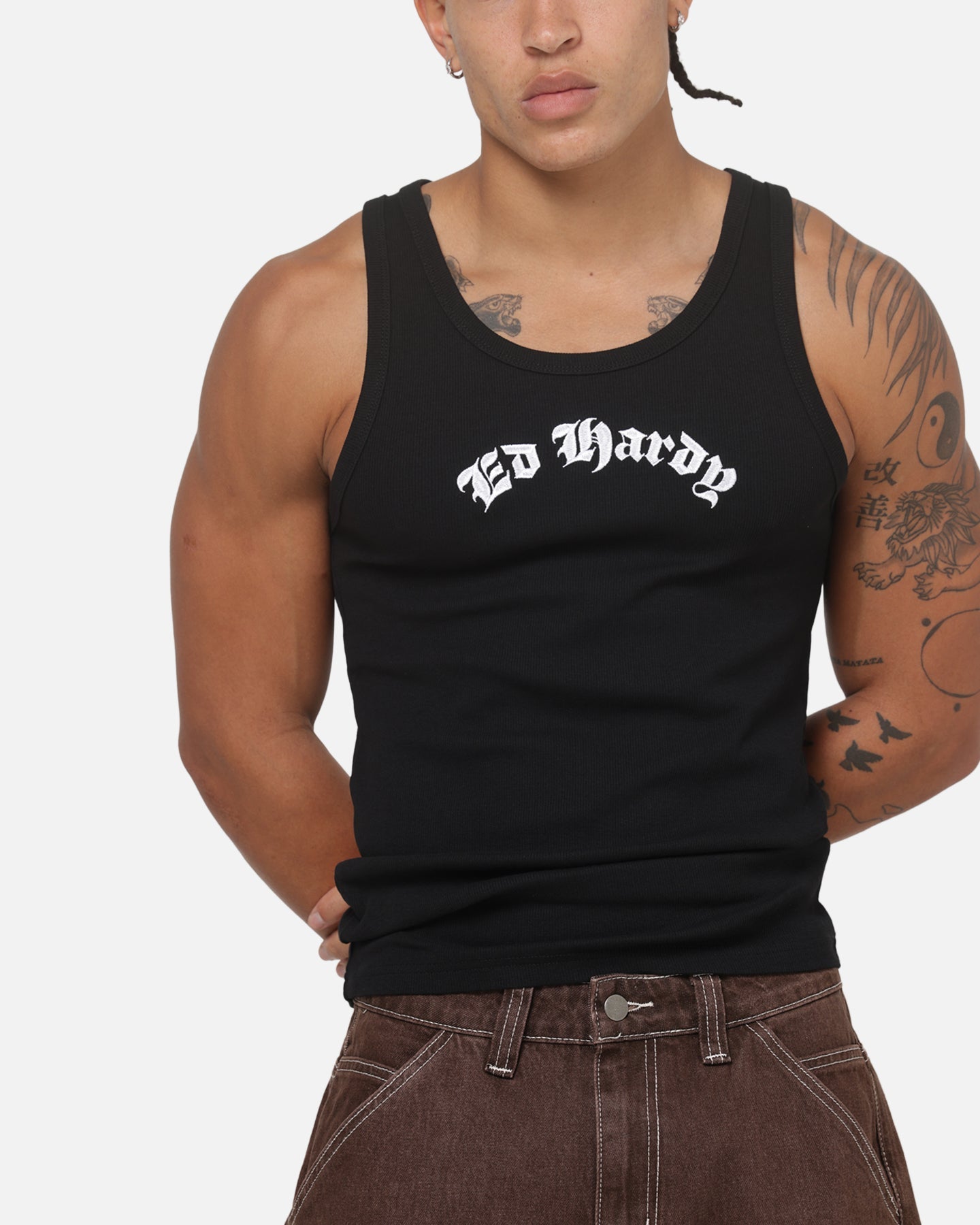 Ed Hardy Ribbed Tank Black