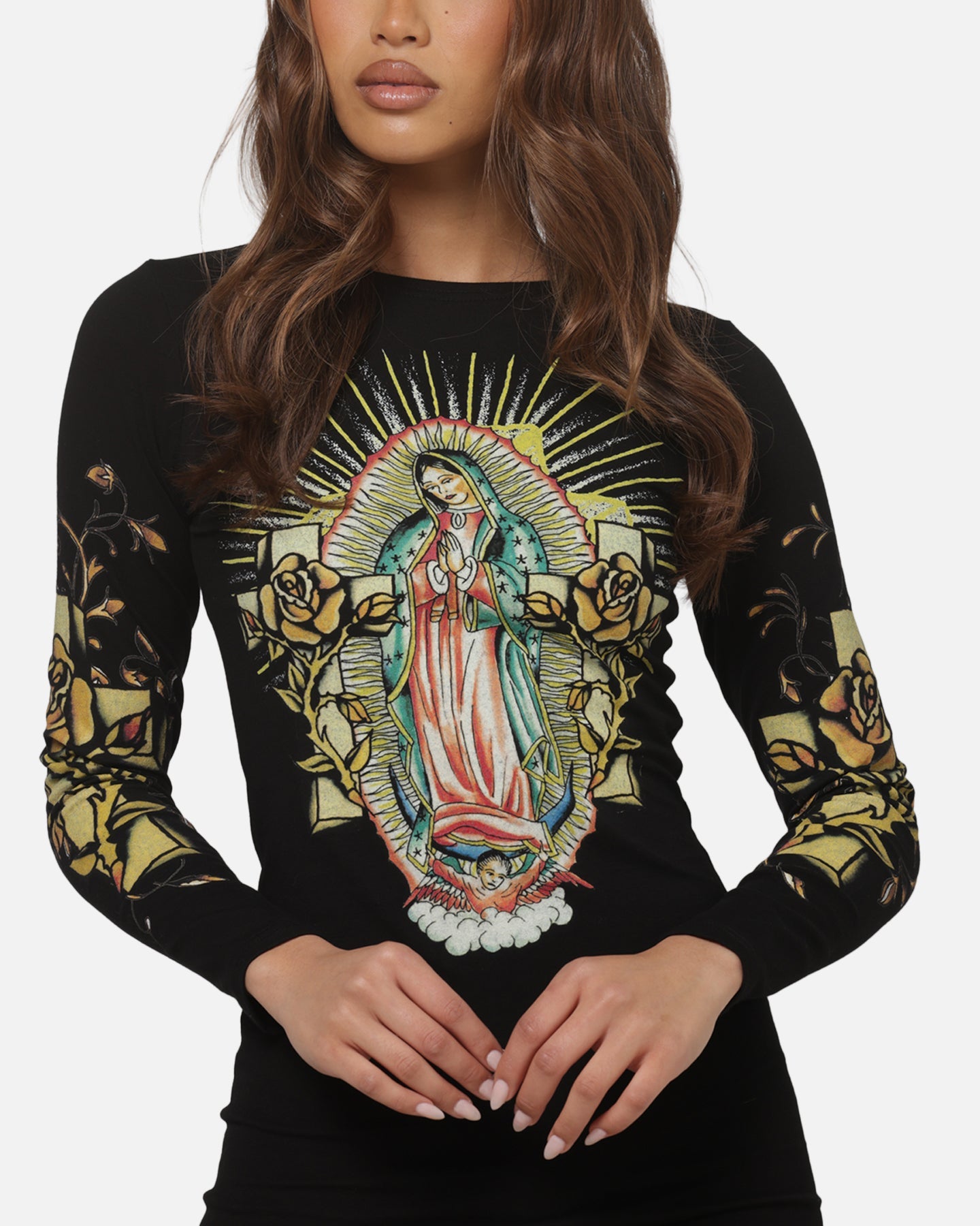Ed Hardy Women's Divine Long Sleeve Dress Black