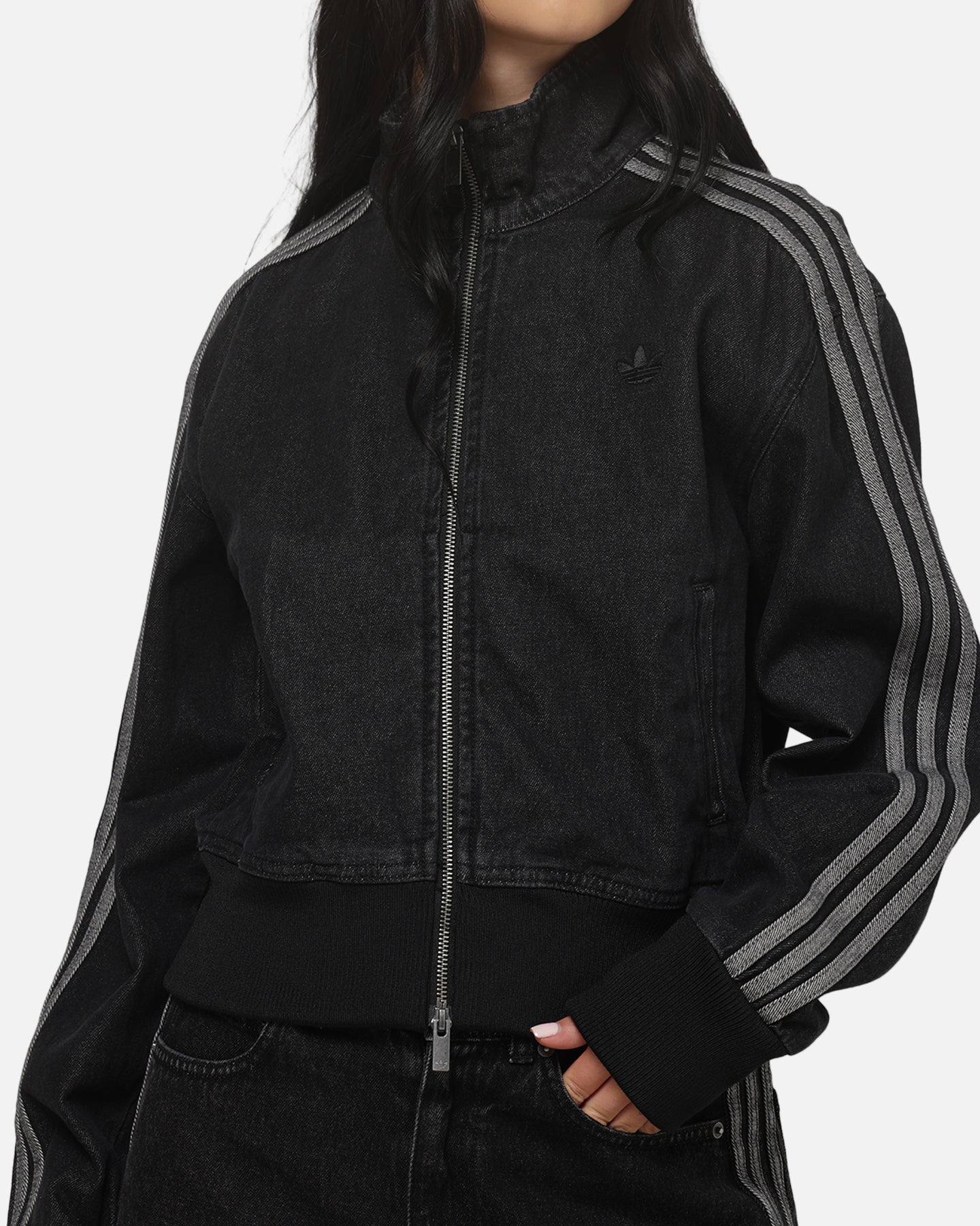 AVILA Adidas Women's Firebird Denim Track Jacket True Black