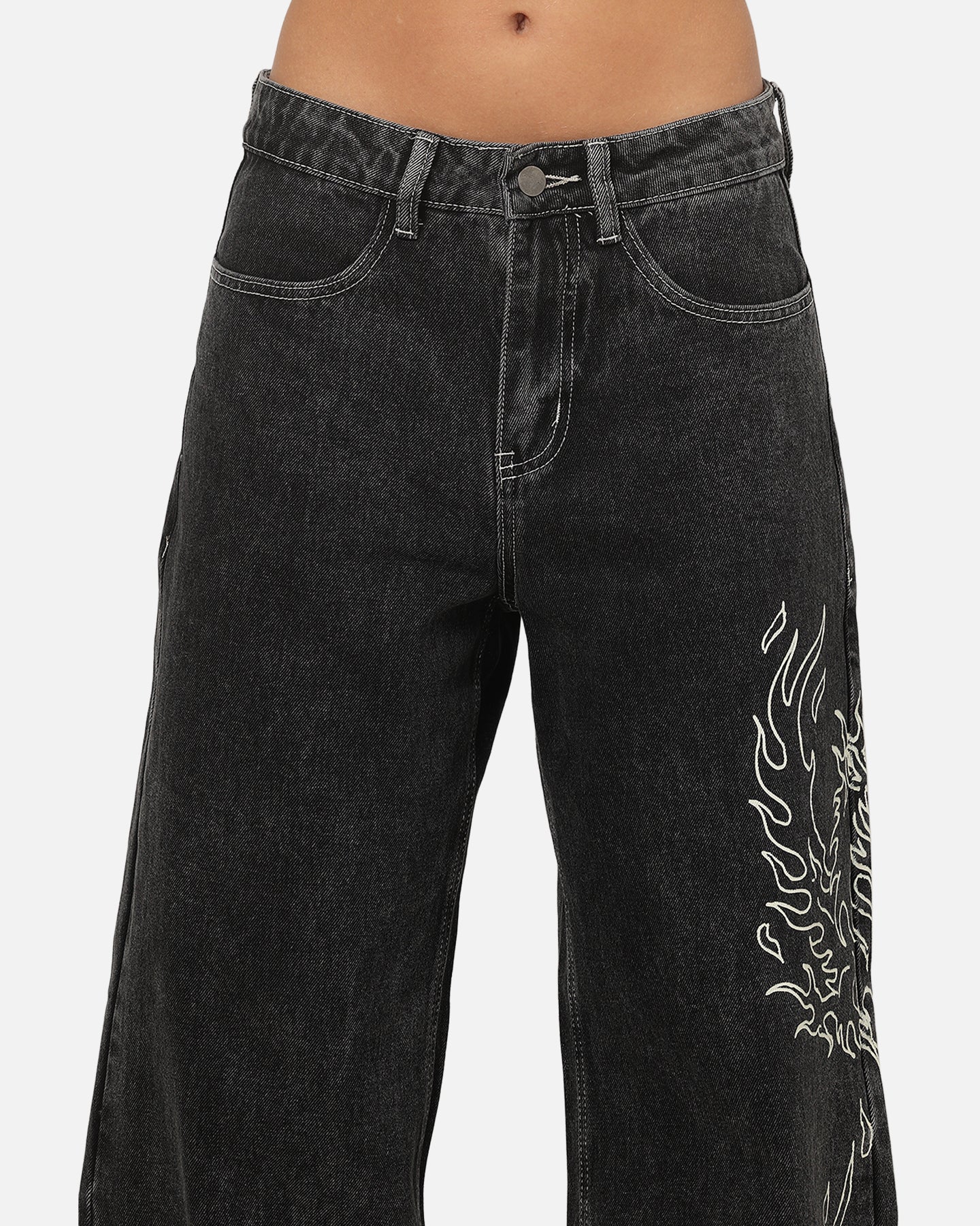 Ed Hardy Women's Distressed Logo Jeans Black