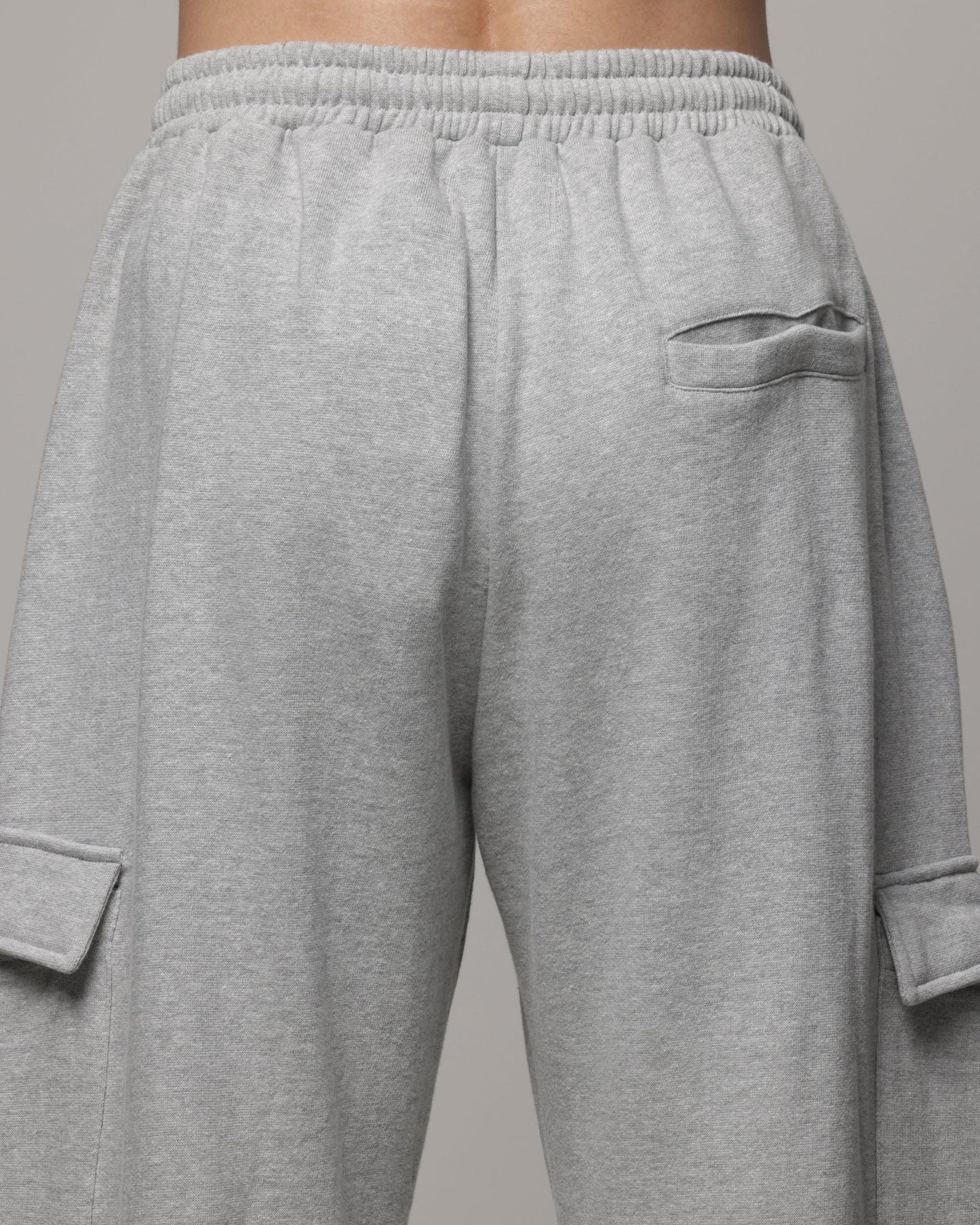 AVILA American Thrift Cargo Wide Leg Track Pants Grey Marle