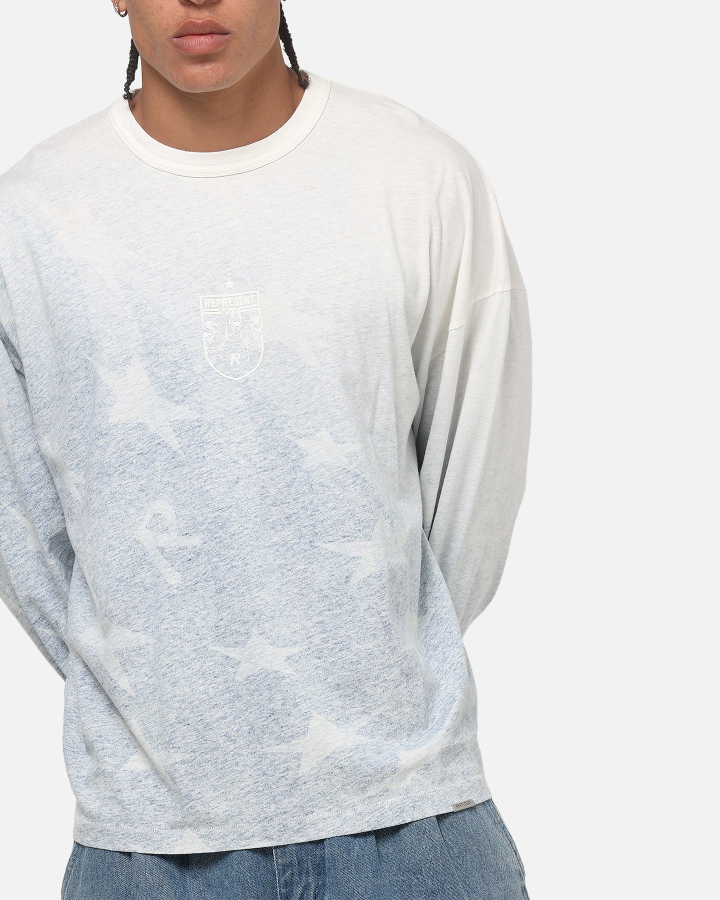 Represent USA Football Long Sleeve T-Shirt Washed Blue