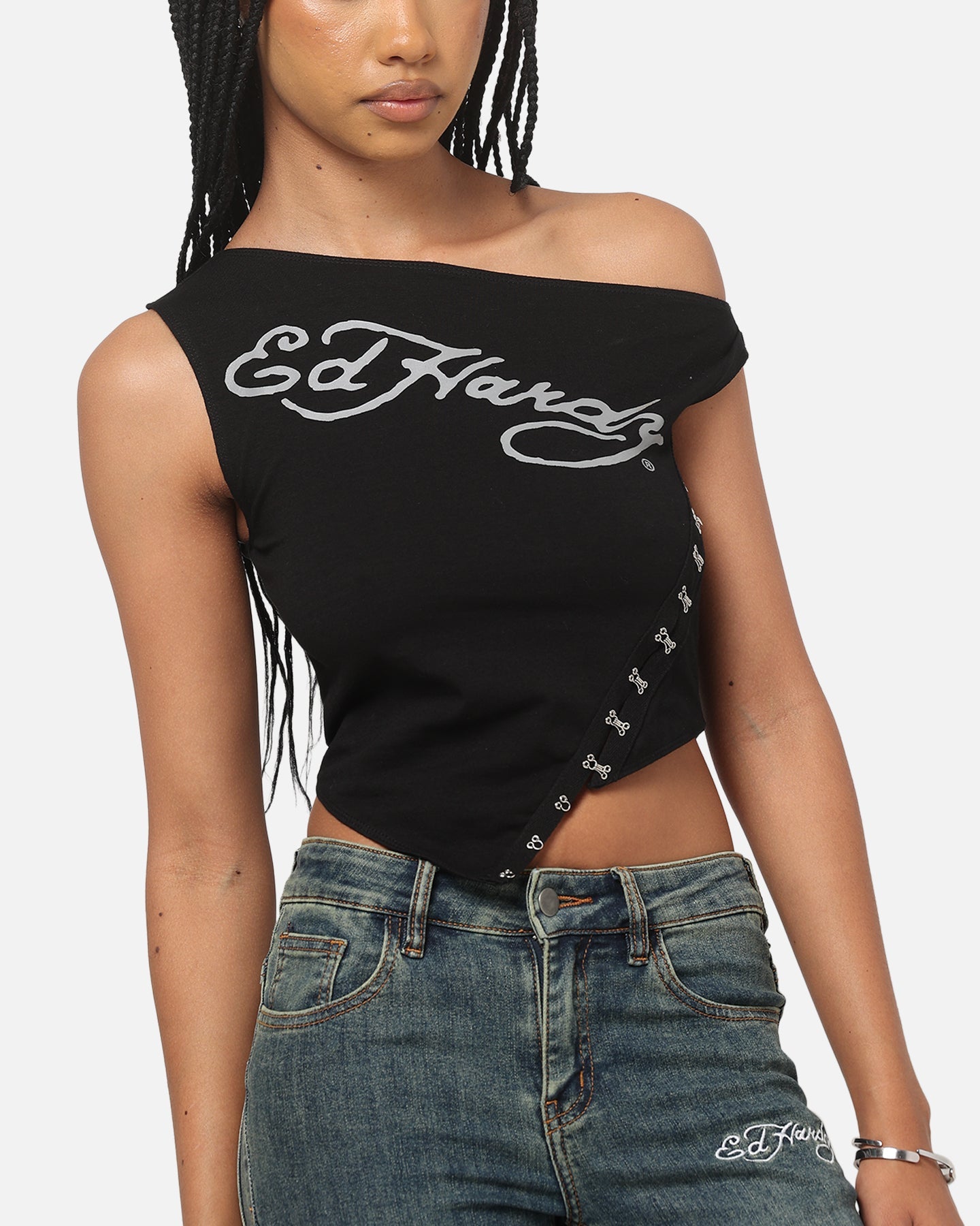 Ed Hardy Women's Hooked Aline T-Shirt Black
