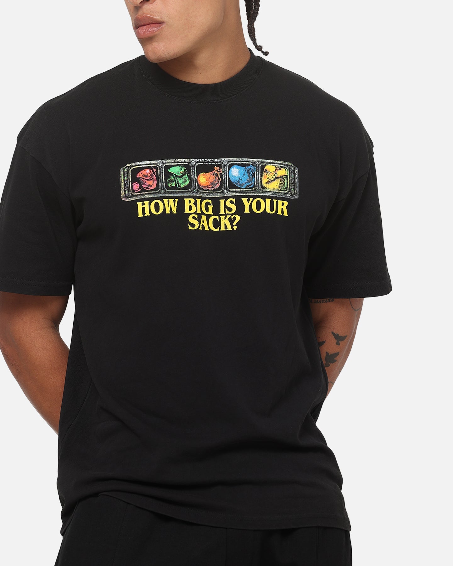 73Studio X Warcraft How Big Is Your Sack T-Shirt Black Acidwash