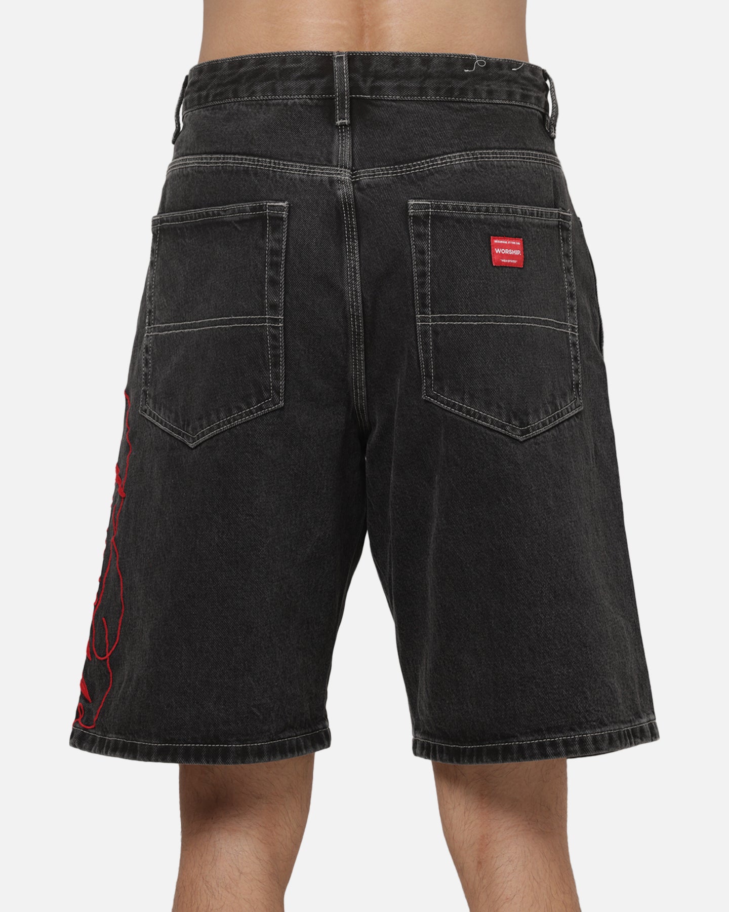 Worship Scripted Big Dawg Jean Shorts Used Black