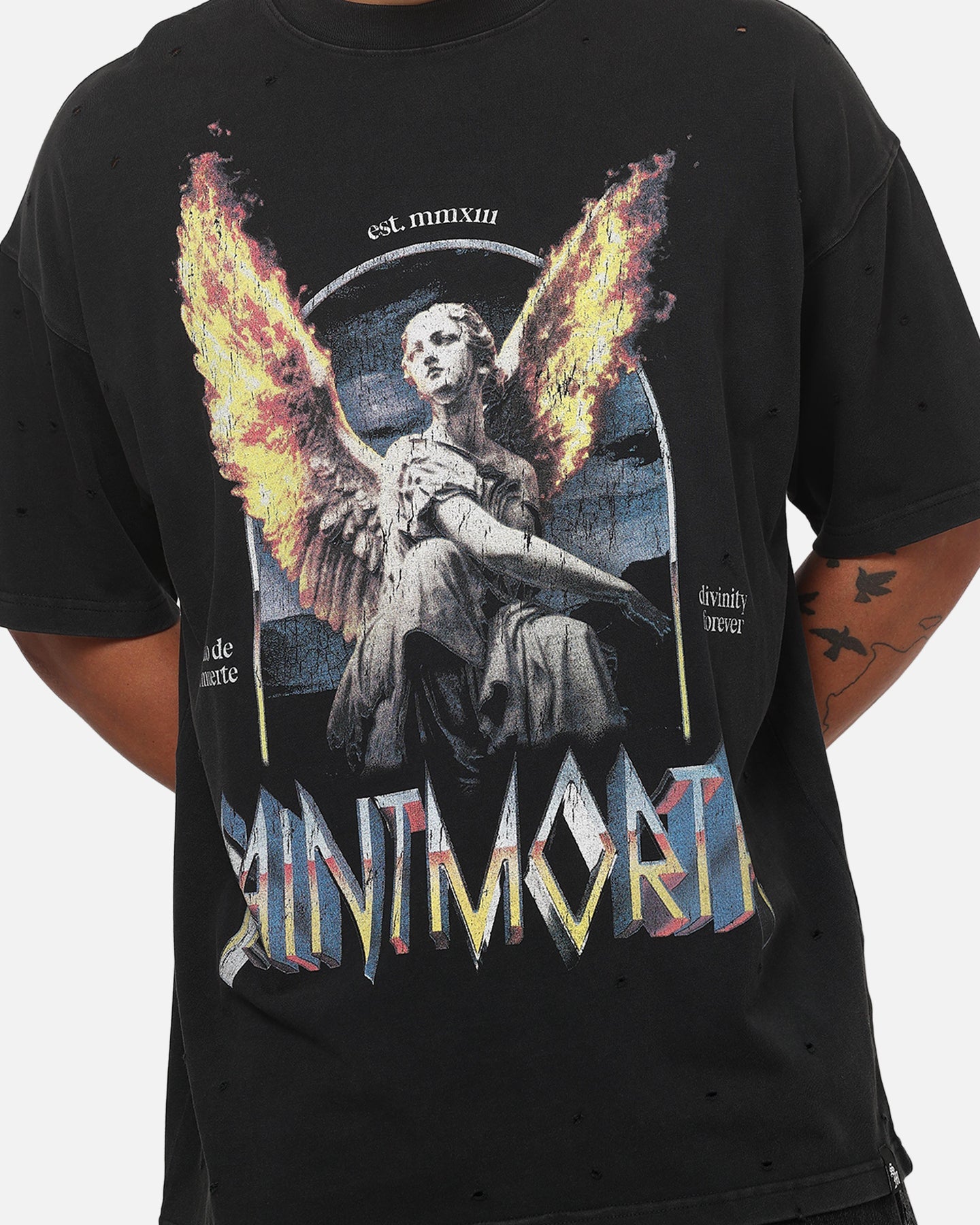 Saint Morta Divinity Forever Boxy T-Shirt Washed Black