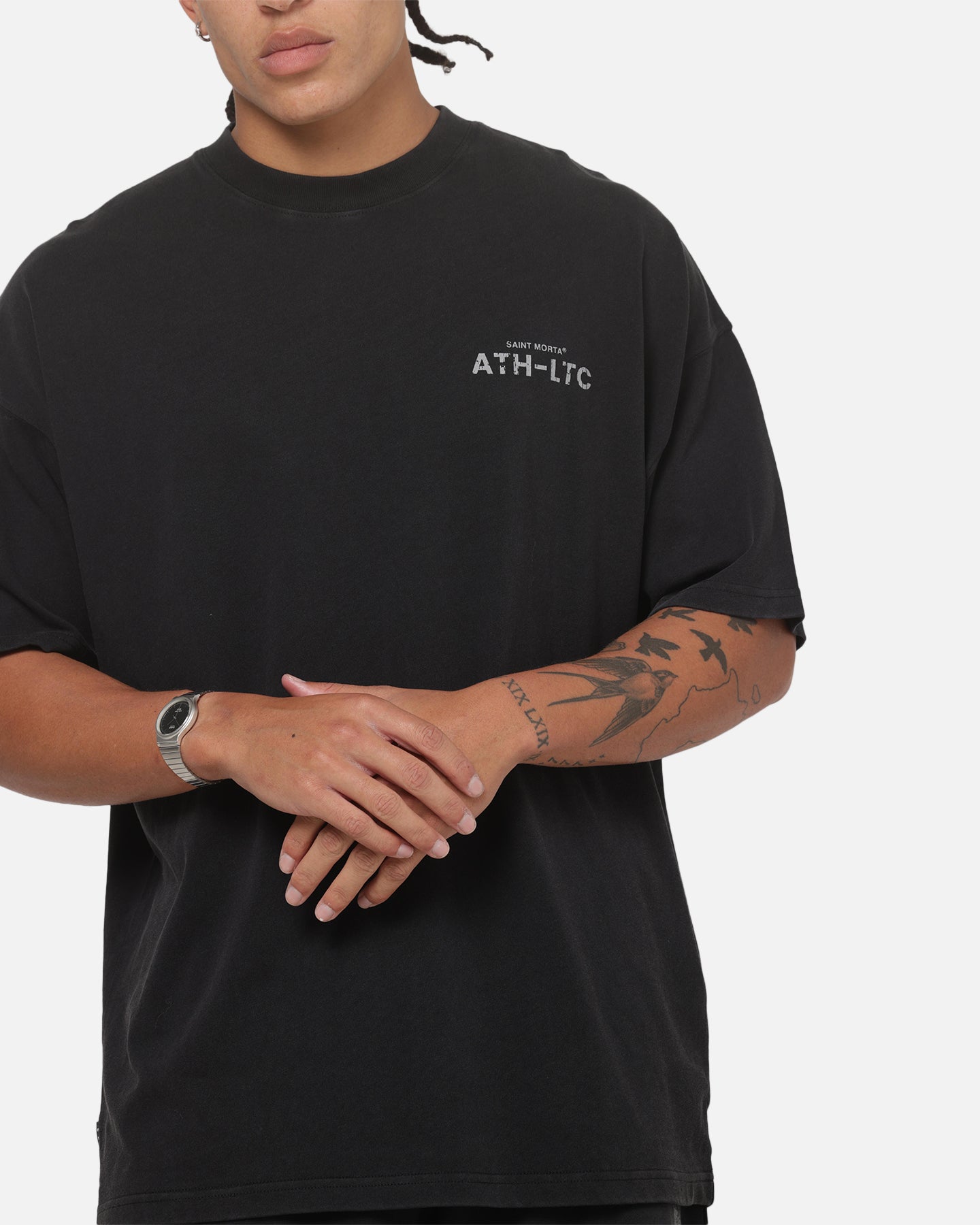 Saint Morta Spirit Level Boxy T-Shirt Washed Black