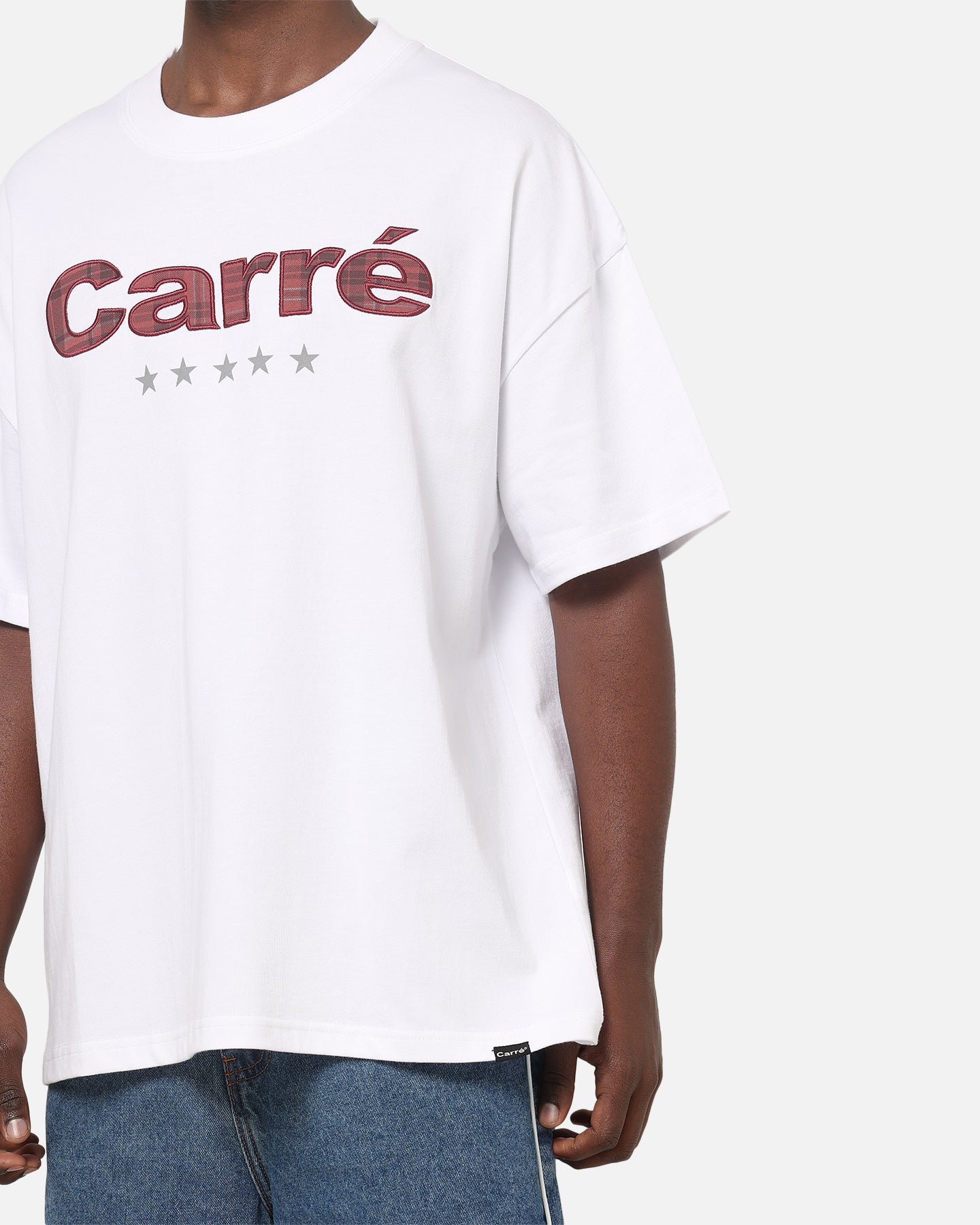 Carre Applique T-Shirt Solid White