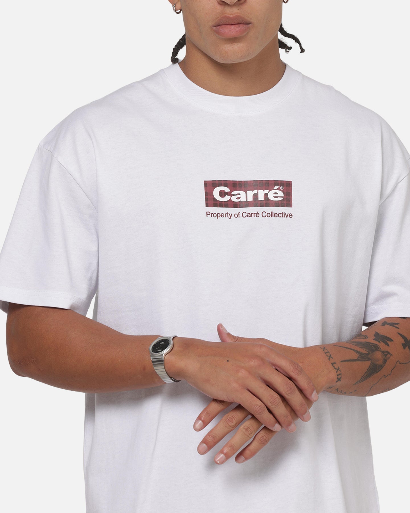 Carre Box Check T-Shirt White