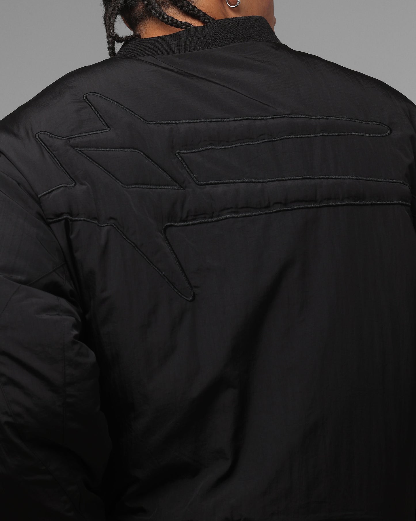 Loiter Hybrid Cropped Bomber Jacket Black