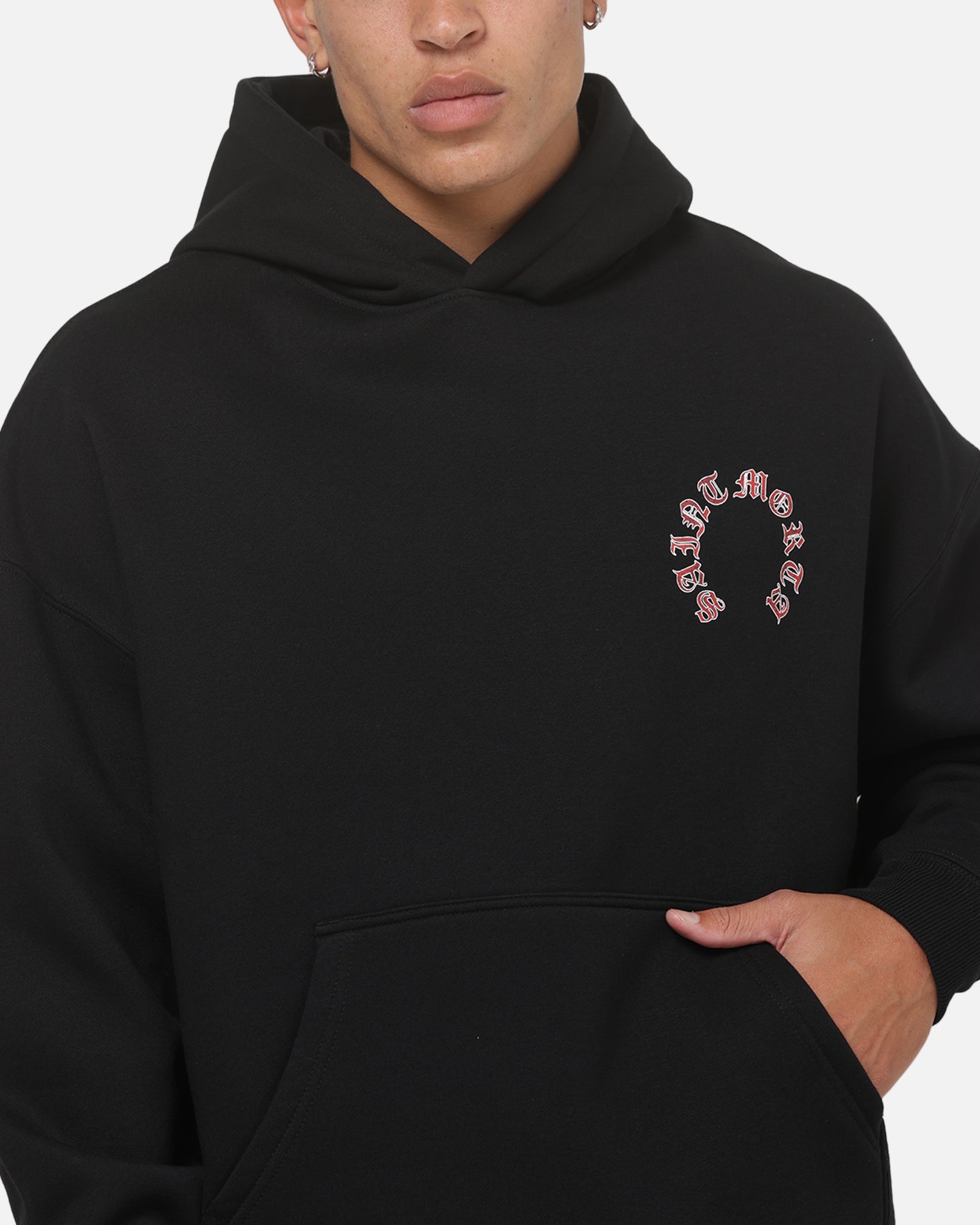 Saint Morta Worldwide Boxy Hoodie Black
