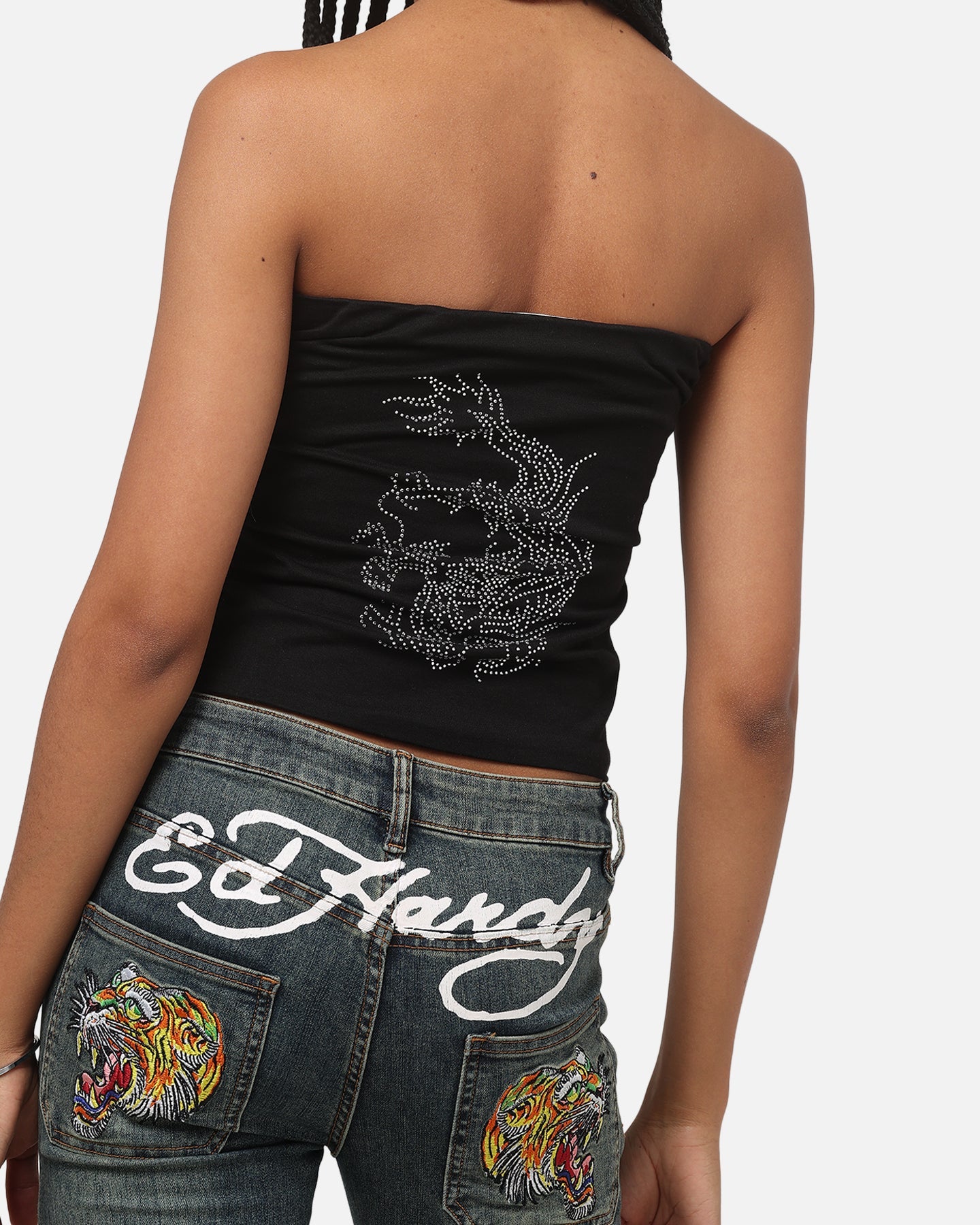 Ed Hardy Women's Dragon Boob Tube Black