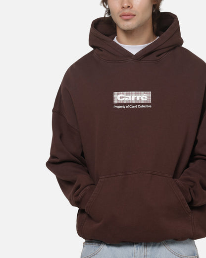 Carre Box Check Hoodie Chocolate