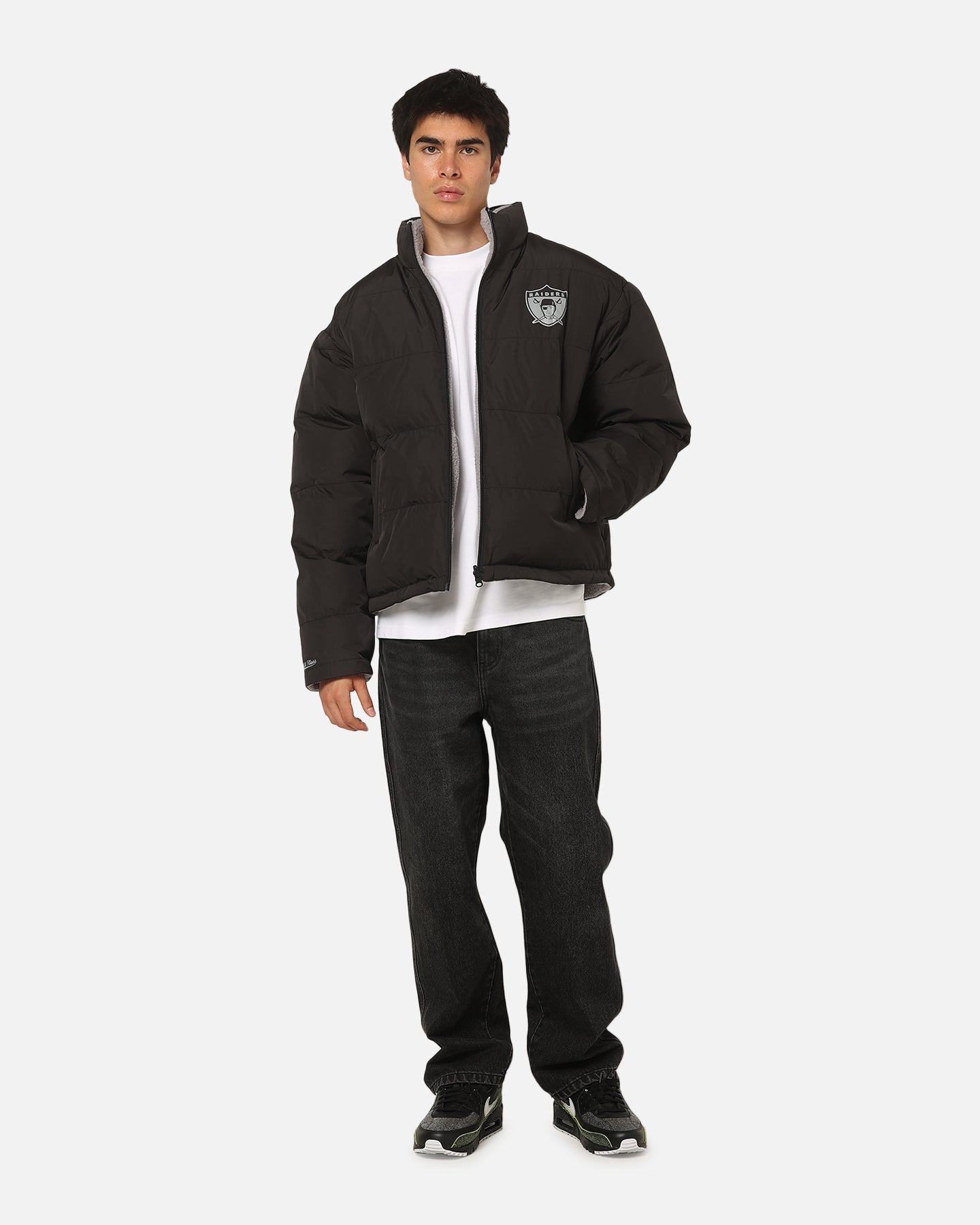 Mitchell & Ness Las Vegas Raiders Reversible Puffer Jacket Black