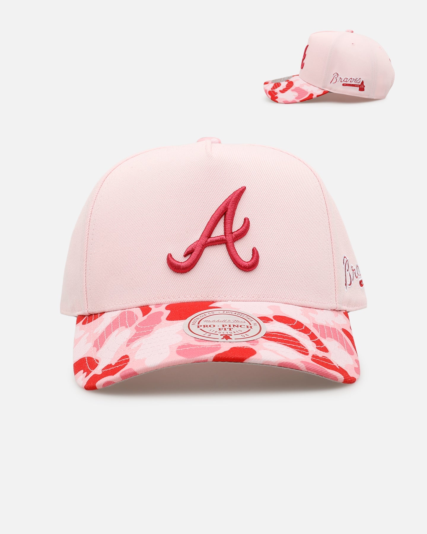 Mitchell & Ness Atlanta Braves 'Pink Camo' Pro Pinch Snapback Pink