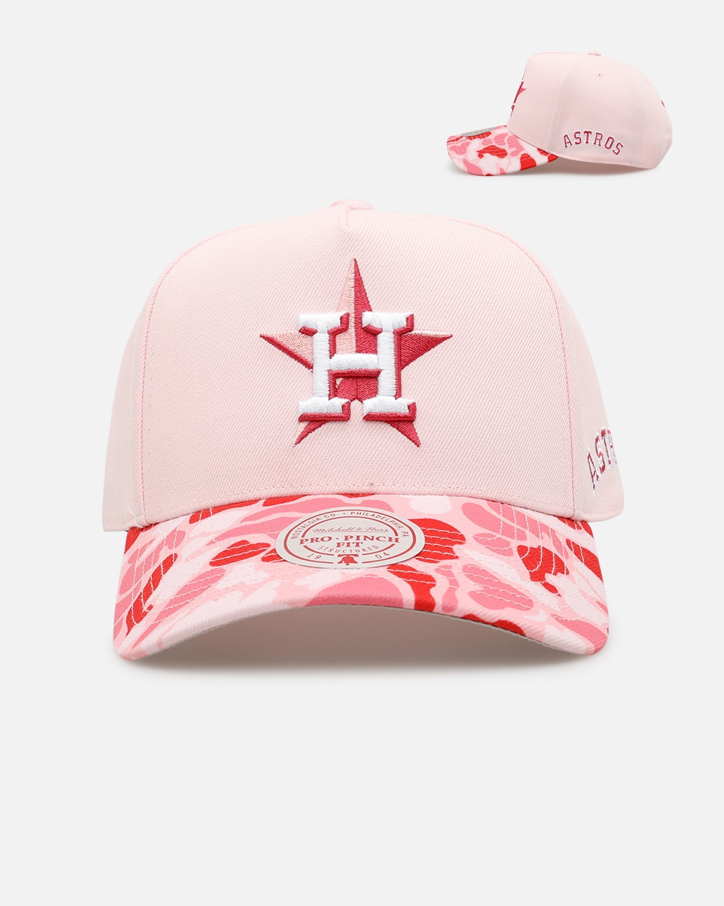 Mitchell & Ness Houston Astros 'Pink Camo' Pro Pinch Snapback Pink
