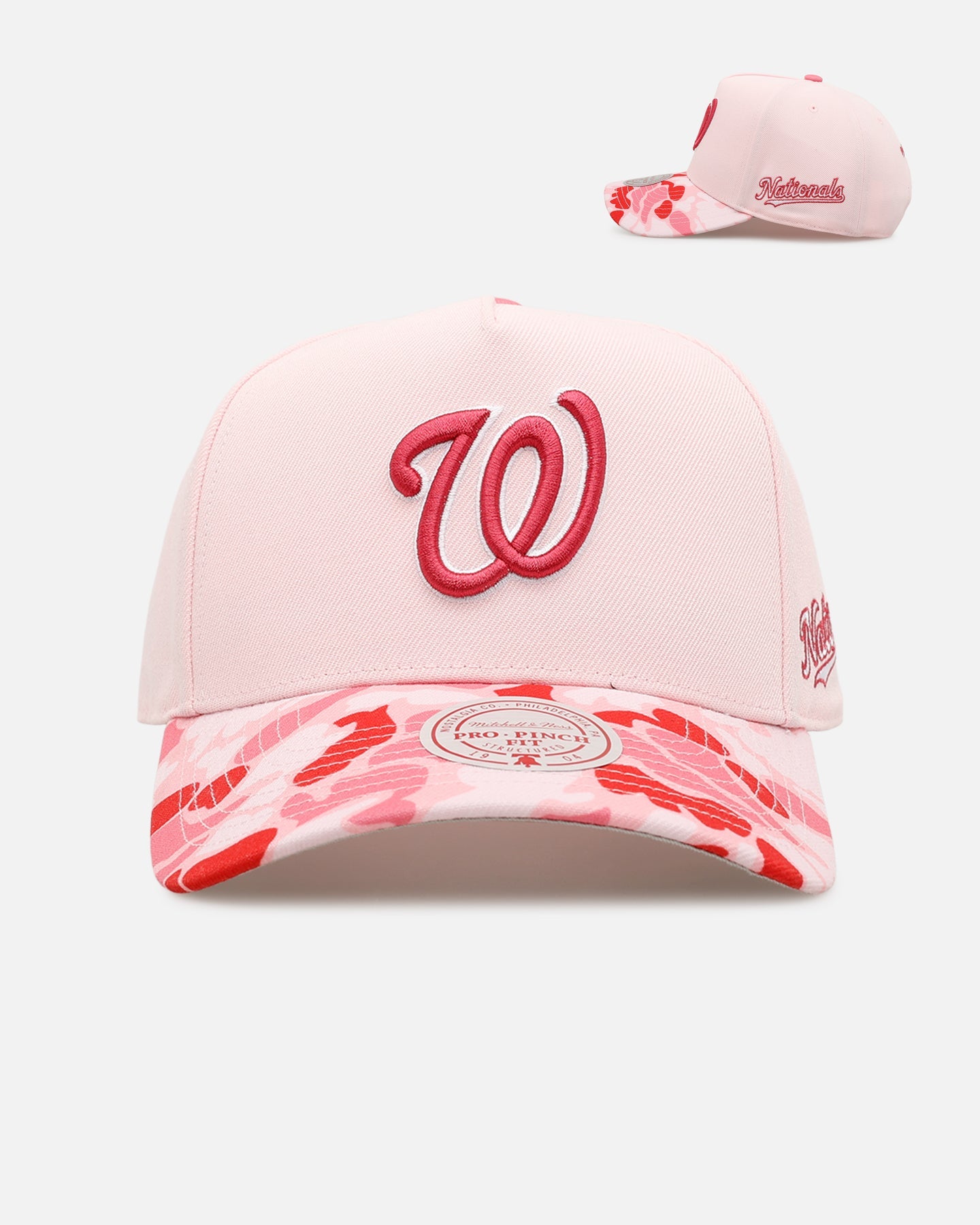 Mitchell & Ness Washington Nationals 'Pink Camo' Pro Pinch Snapback Pink