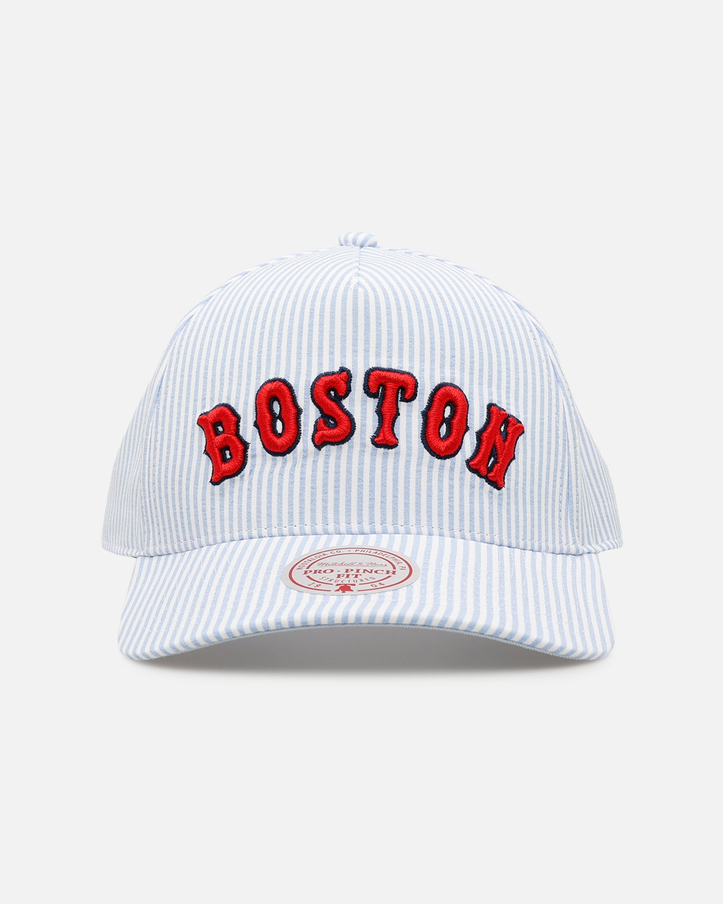 Mitchell & Ness Boston Red Sox 'Seersucker' Pro Pinch Snapback Blue/White