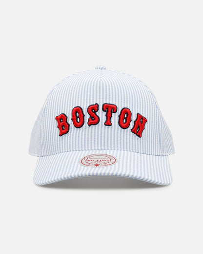 Mitchell & Ness Boston Red Sox 'Seersucker' Pro Pinch Snapback Blue/White