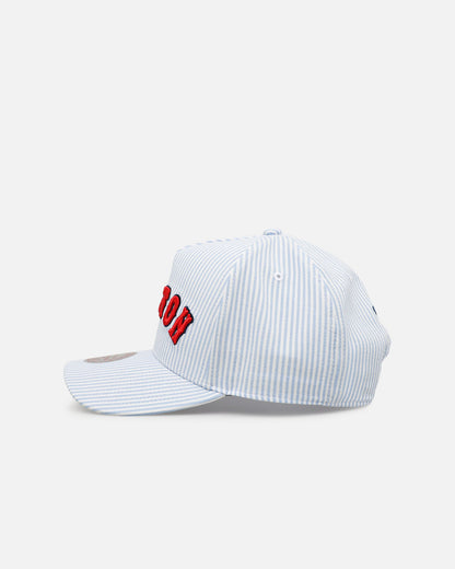 Mitchell & Ness Boston Red Sox 'Seersucker' Pro Pinch Snapback Blue/White