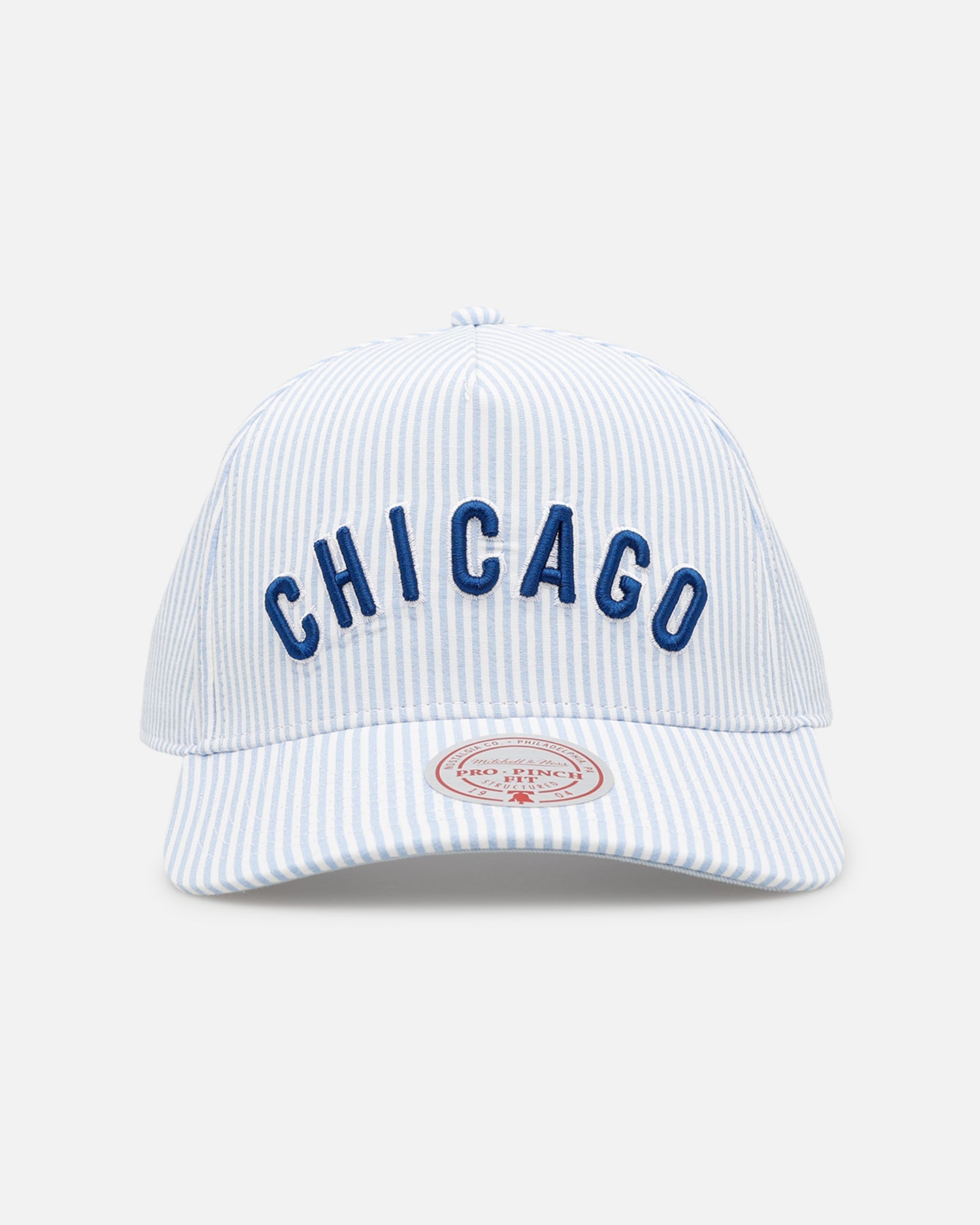 Mitchell & Ness Chicago Cubs 'Seersucker' Pro Pinch Snapback Blue/White