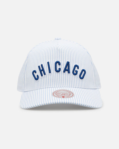 Mitchell & Ness Chicago Cubs 'Seersucker' Pro Pinch Snapback Blue/White