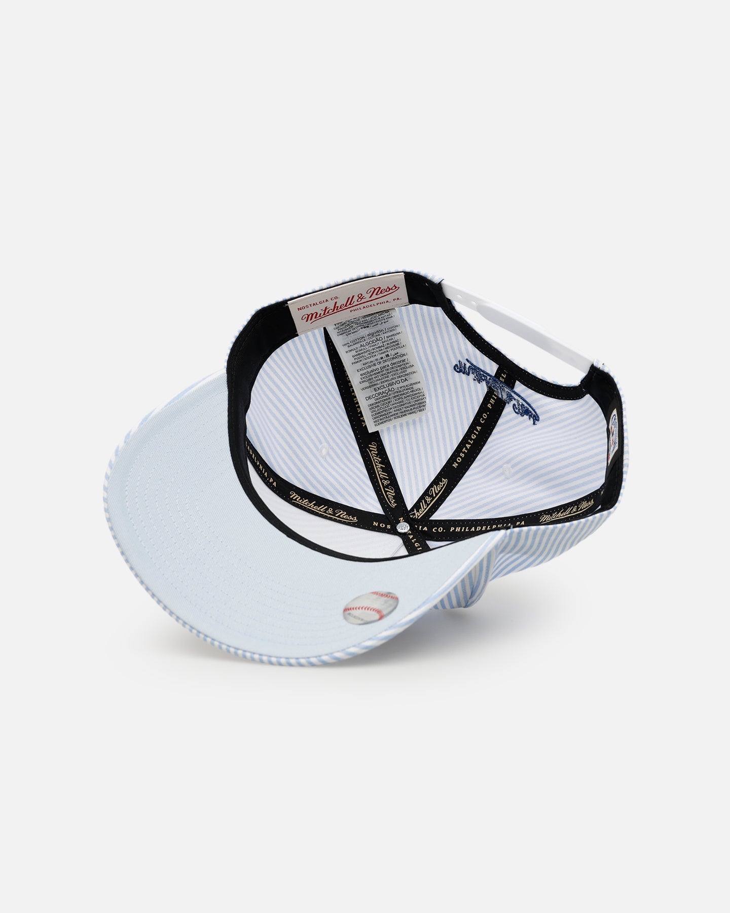 Mitchell & Ness Chicago Cubs 'Seersucker' Pro Pinch Snapback Blue/White