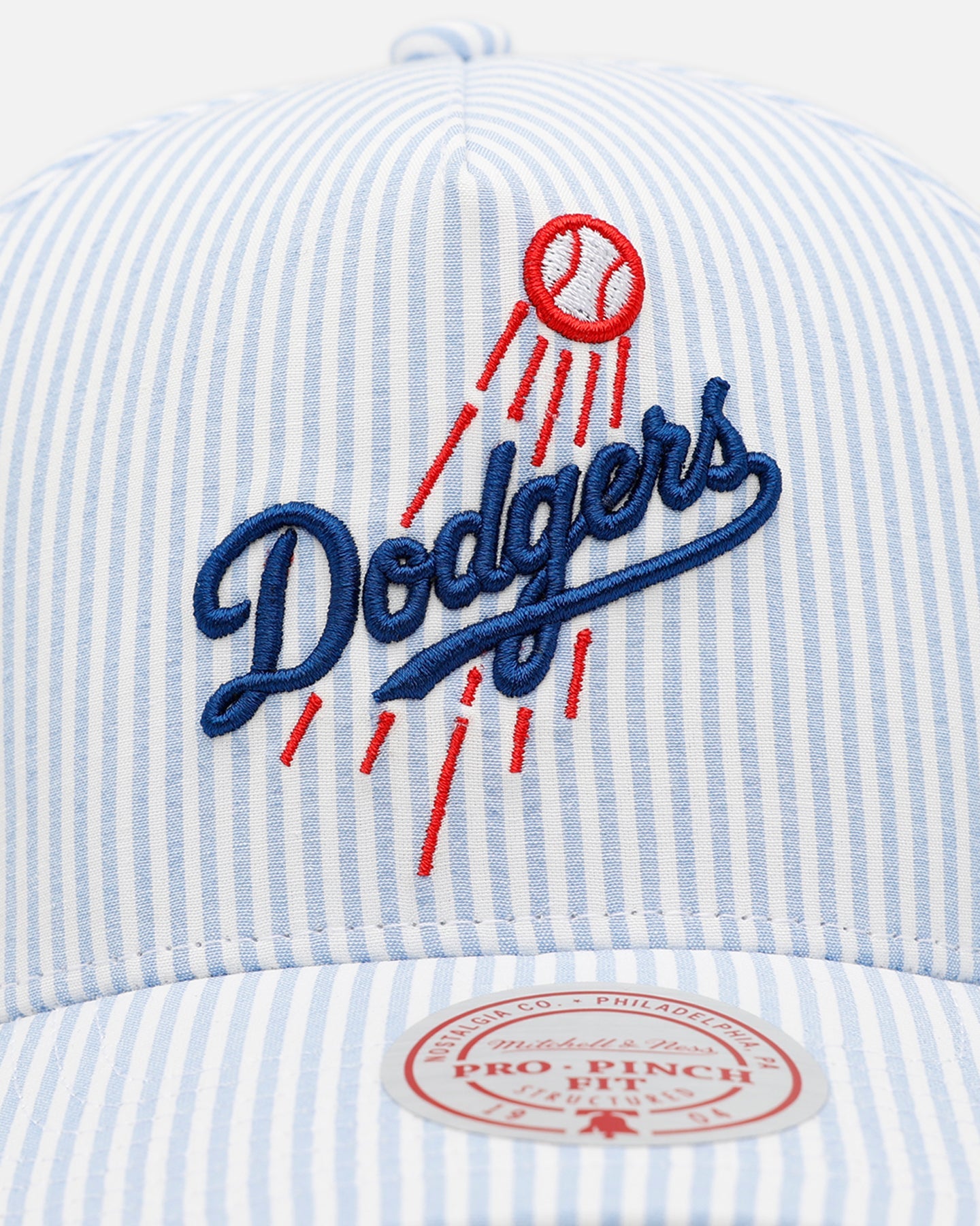 Mitchell & Ness Los Angeles Dodgers 'Seersucker' Pro Pinch Snapback Blue/White