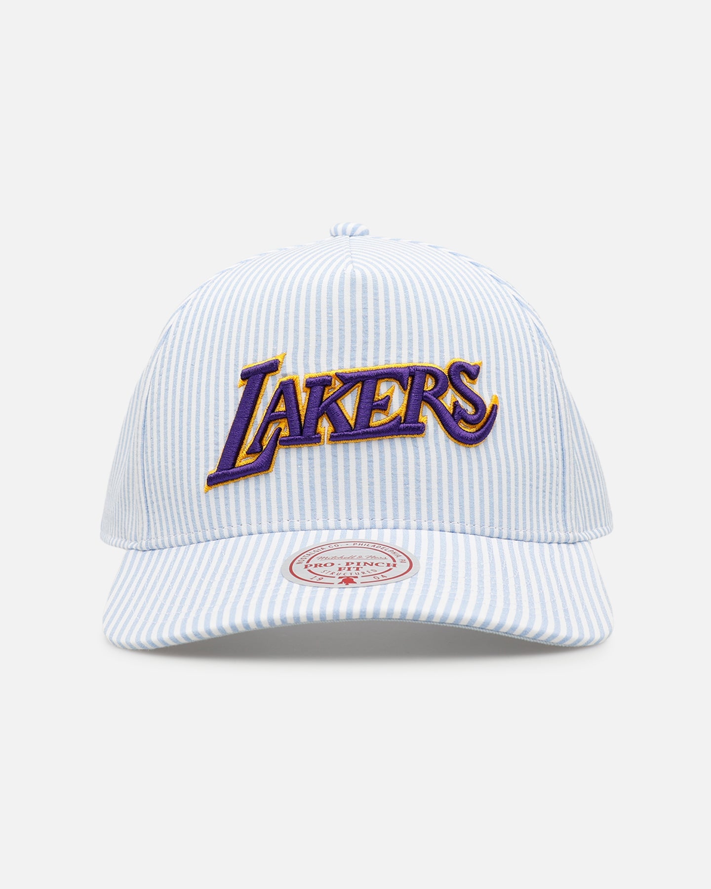 Mitchell & Ness Los Angeles Lakers 'Seersucker' Pro Pinch Snapback Blue/White
