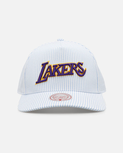 Mitchell & Ness Los Angeles Lakers 'Seersucker' Pro Pinch Snapback Blue/White