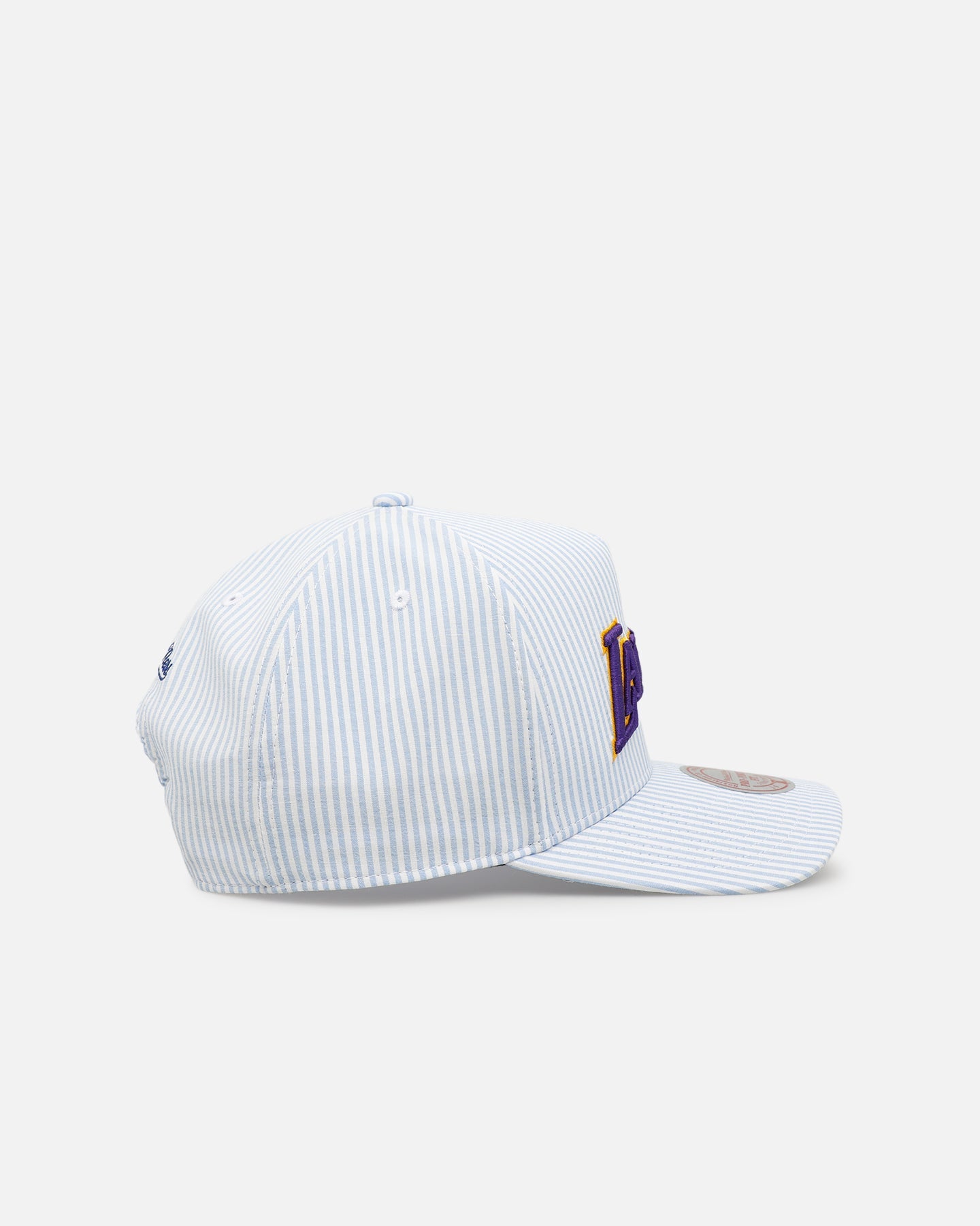 Mitchell & Ness Los Angeles Lakers 'Seersucker' Pro Pinch Snapback Blue/White