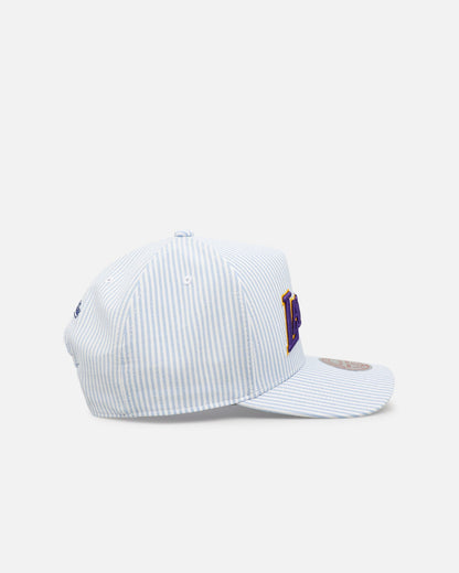 Mitchell & Ness Los Angeles Lakers 'Seersucker' Pro Pinch Snapback Blue/White