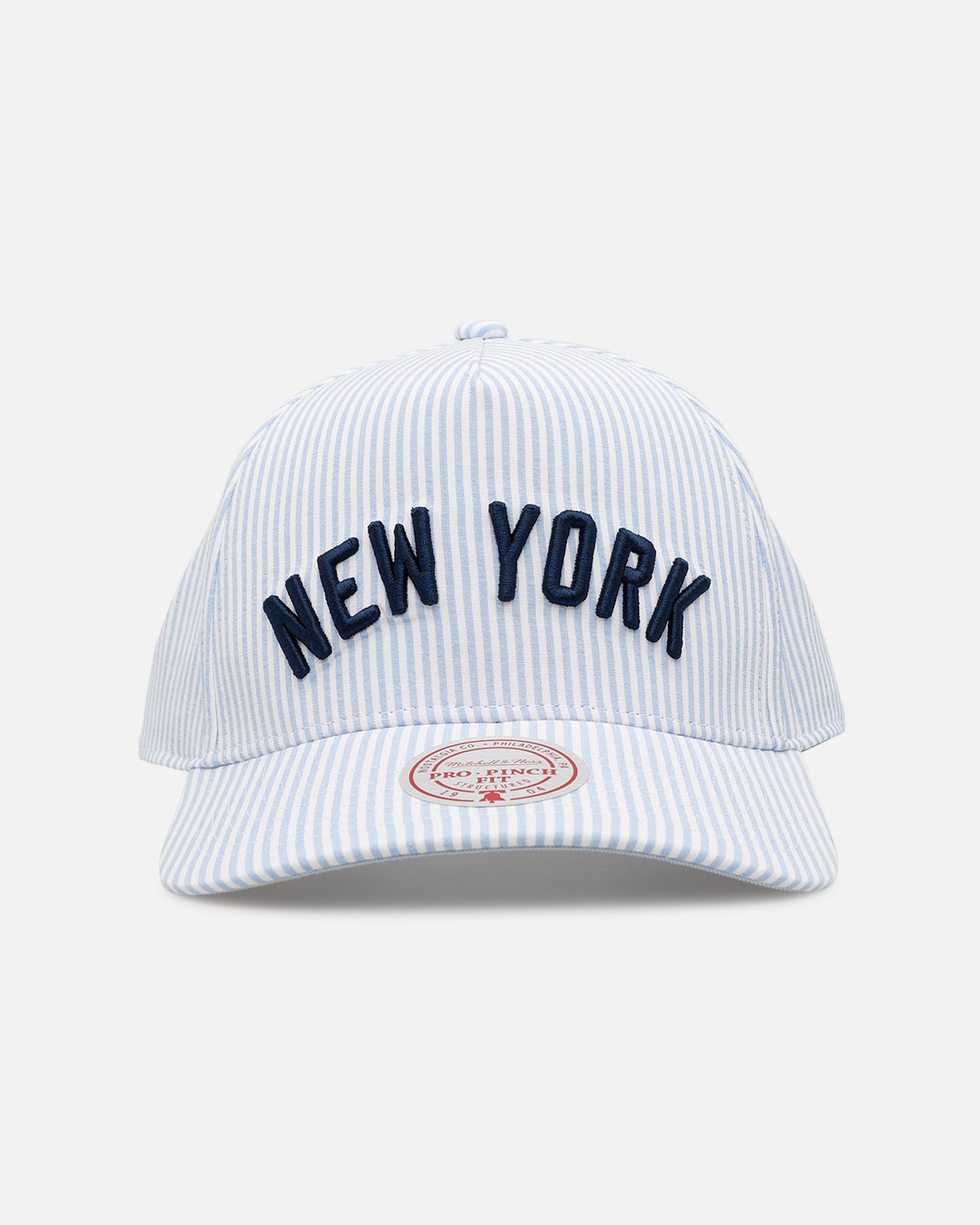 Mitchell & Ness New York Yankees 'Seersucker' Pro Pinch Snapback Blue/White