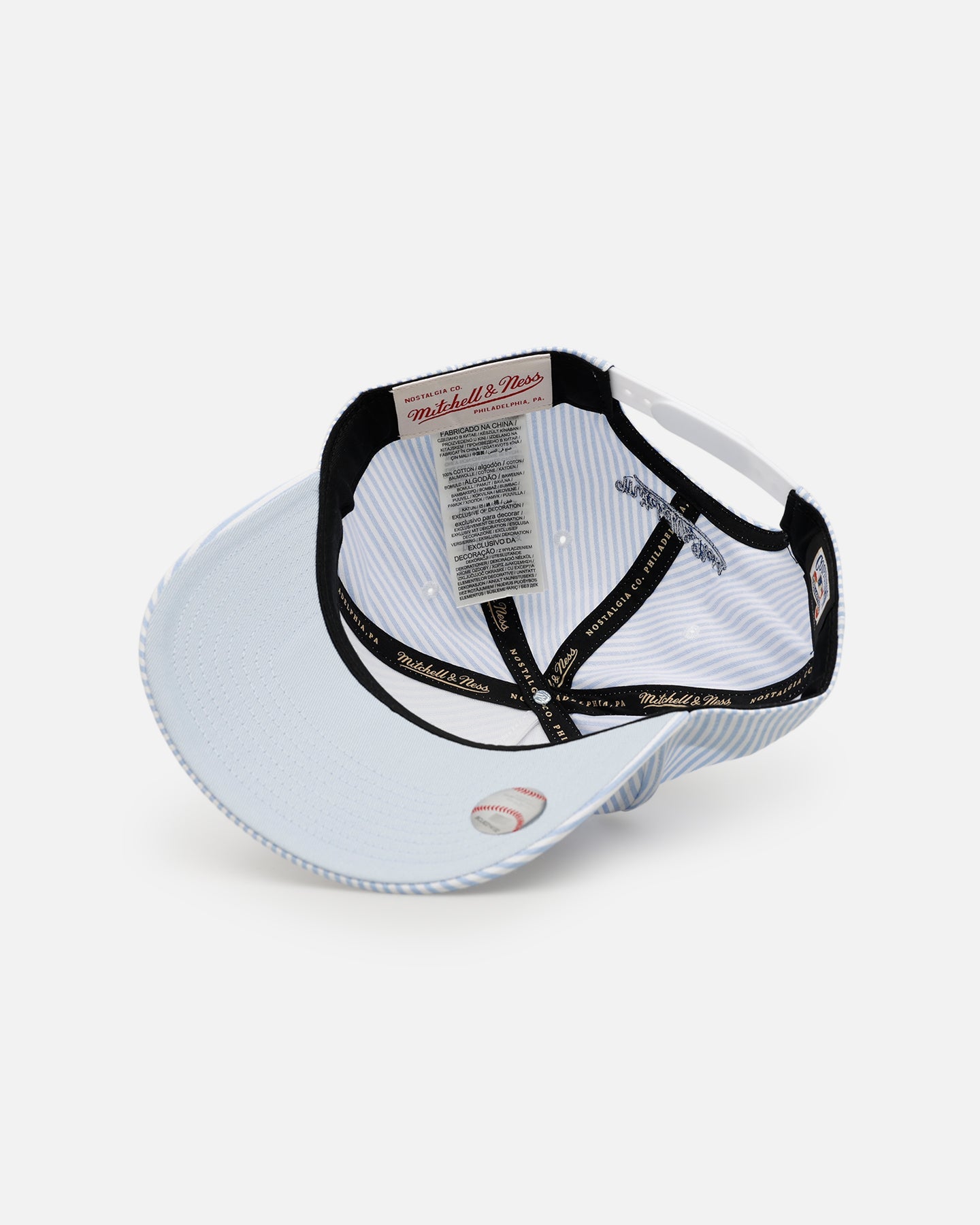 Mitchell & Ness New York Yankees 'Seersucker' Pro Pinch Snapback Blue/White