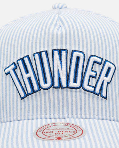 Mitchell & Ness Oklahoma City Thunder 'Seersucker' Pro Pinch Snapback Blue/White