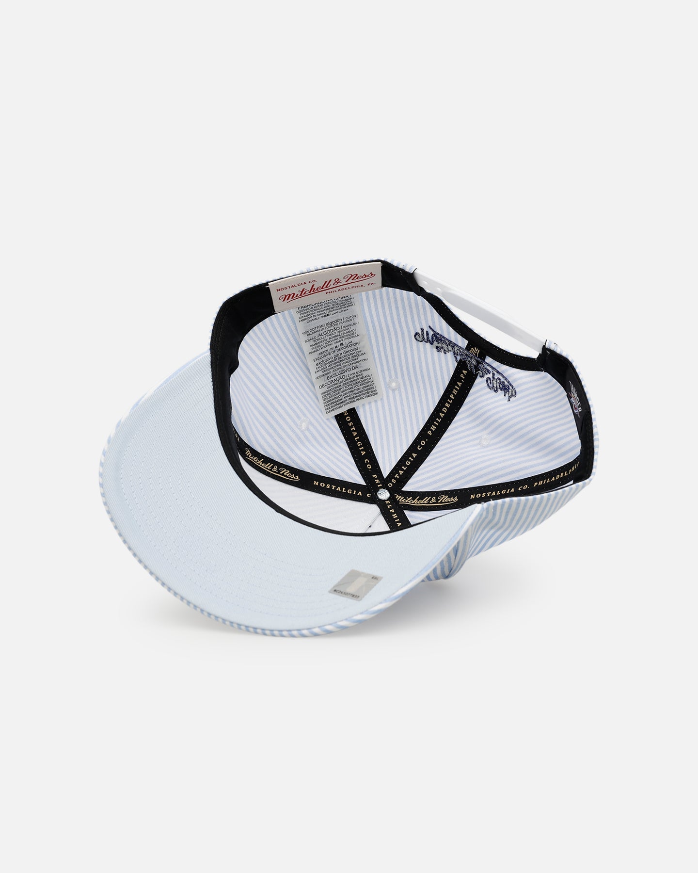Mitchell & Ness Oklahoma City Thunder 'Seersucker' Pro Pinch Snapback Blue/White