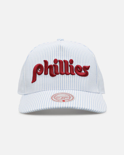 Mitchell & Ness Philadelphia Phillies 'Seersucker' Pro Pinch Snapback Blue/White