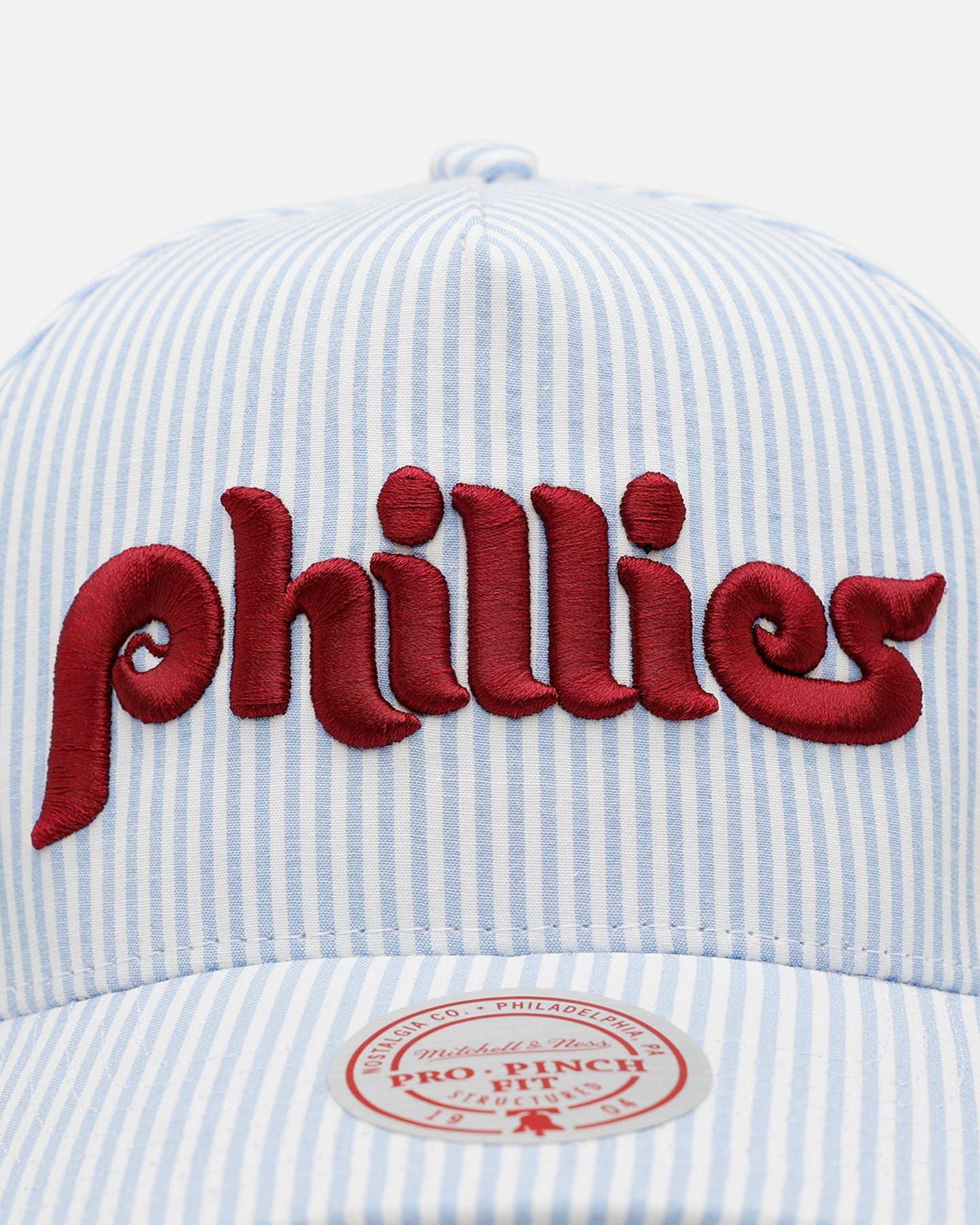 Mitchell & Ness Philadelphia Phillies 'Seersucker' Pro Pinch Snapback Blue/White