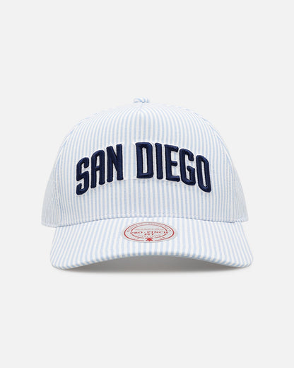 Mitchell & Ness San Diego Padres 'Seersucker' Pro Pinch Snapback Blue/White